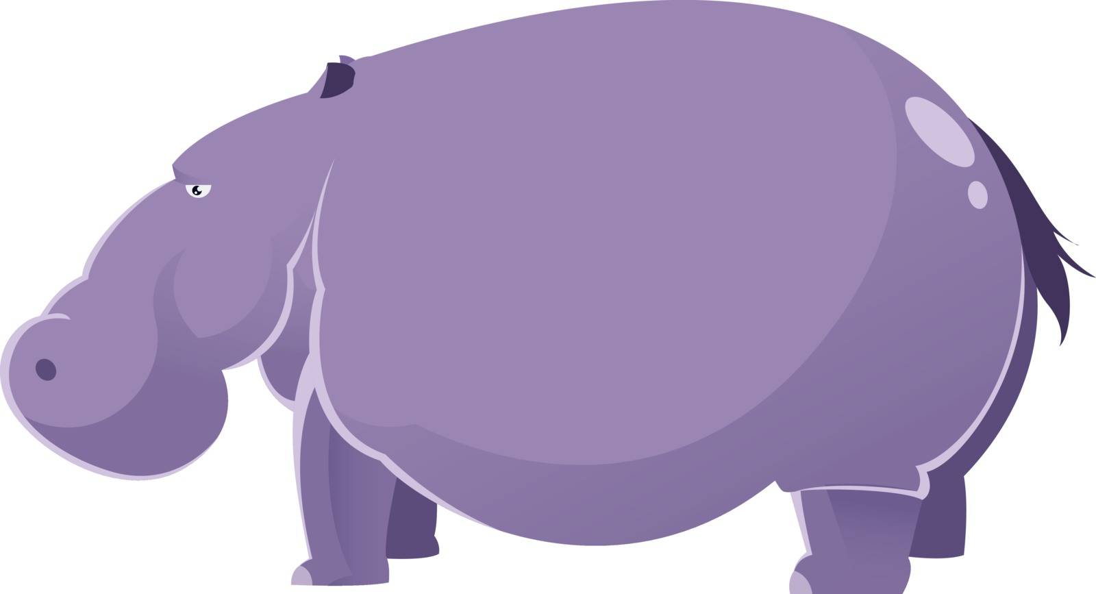 Vector image of a Cartoon fat Hippopotamus