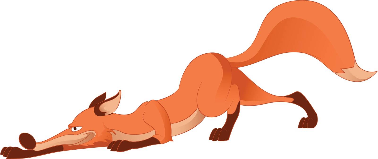 Vector image of a Cartoon sly fox