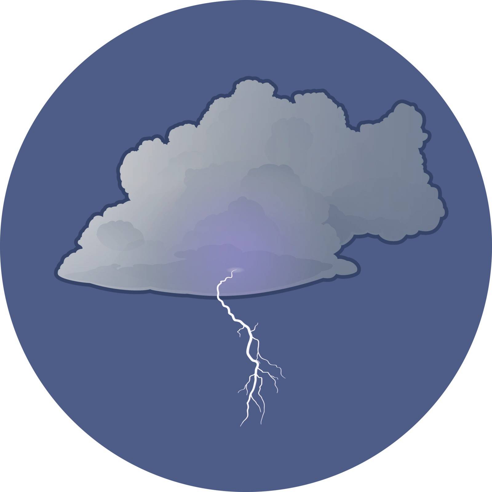 Vector image of a dark Cloud with lightning