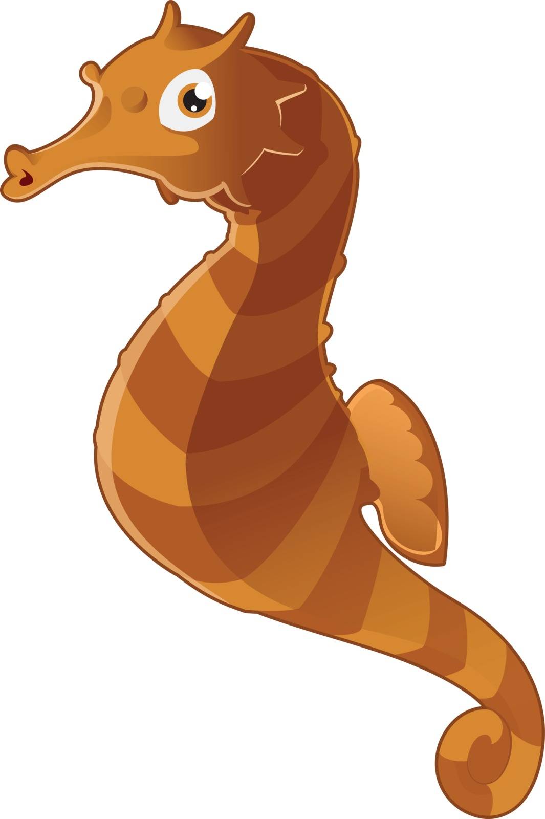 Vector image of a cartoon fish Seahorse
