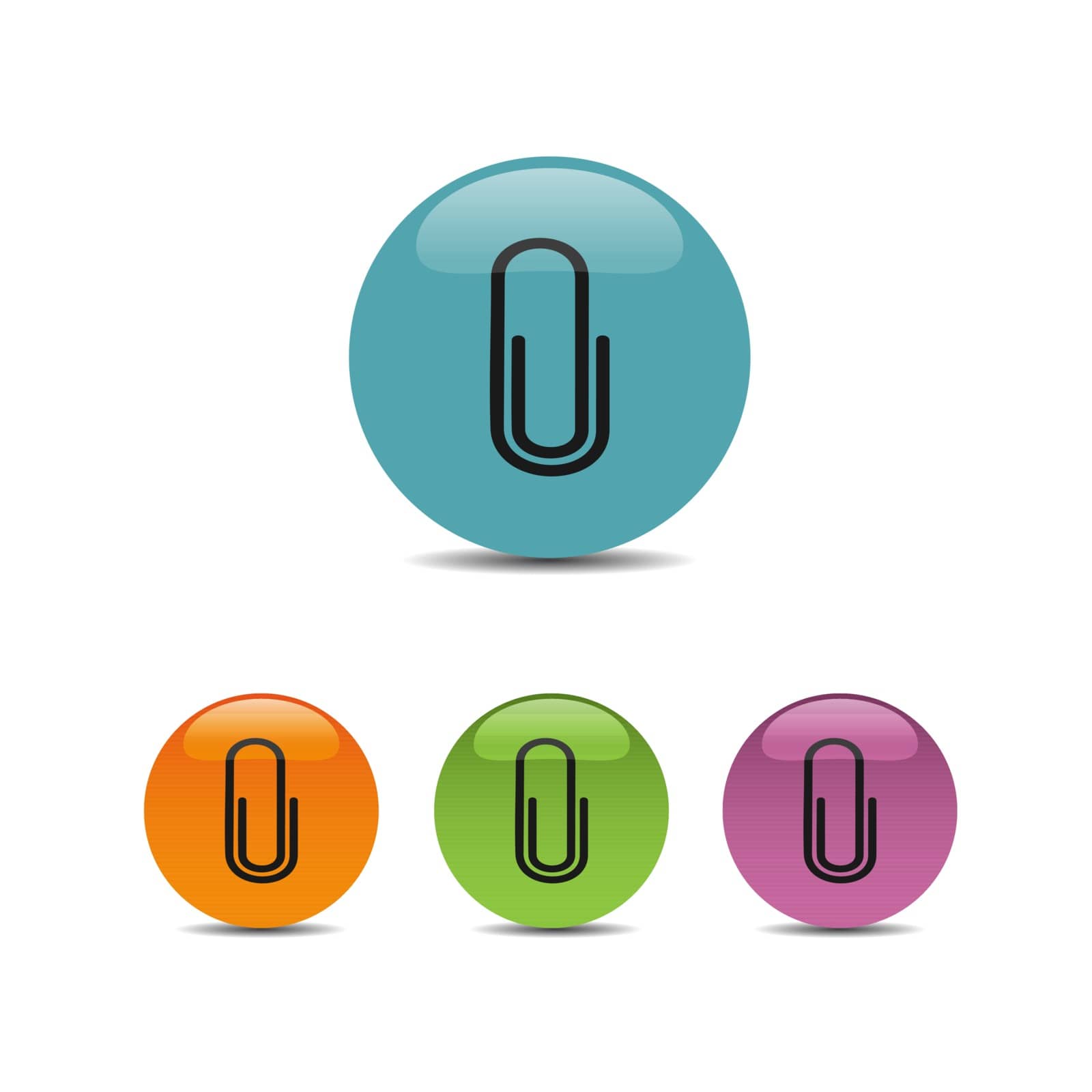 Clip icon on colored buttons by Imaagio