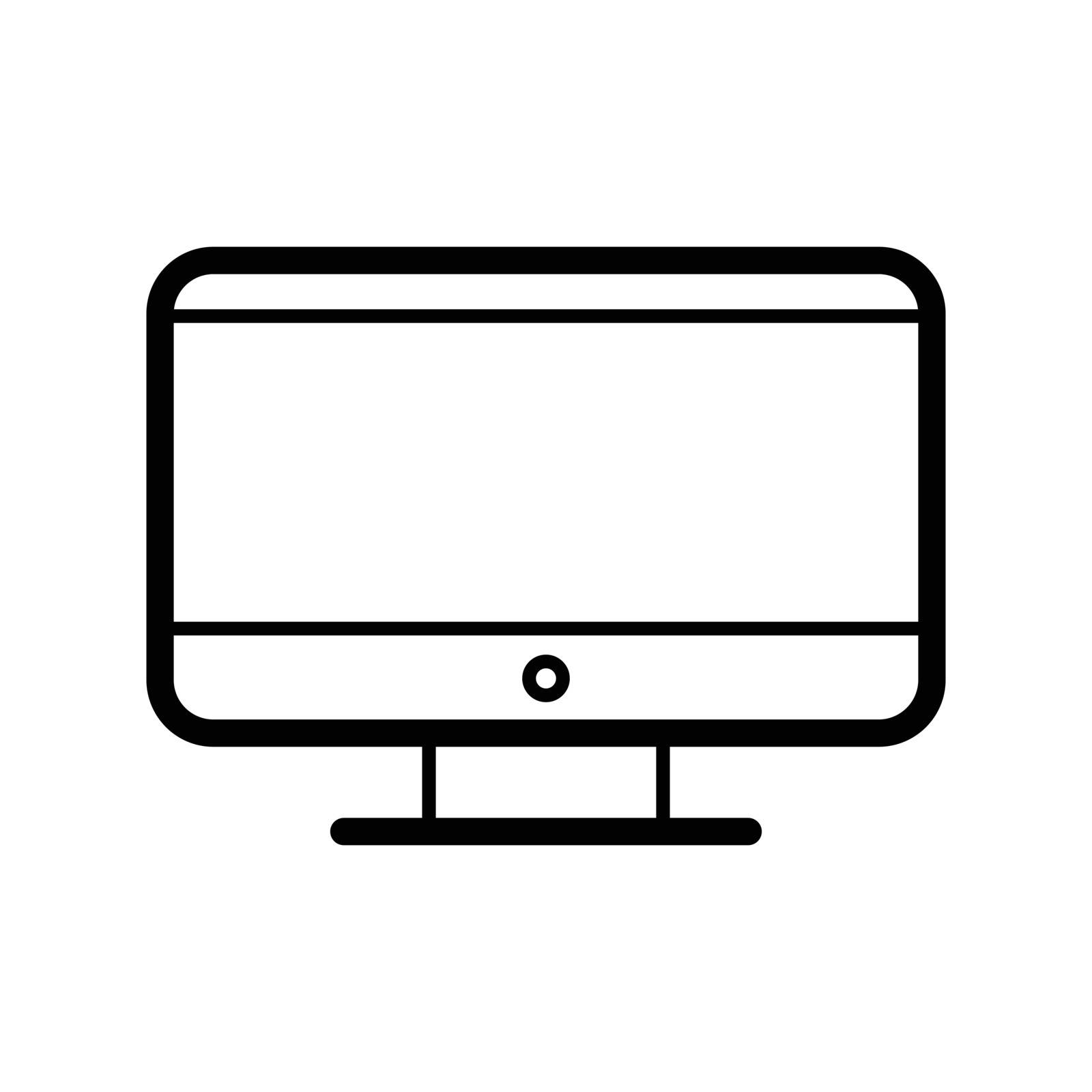 Computer icon isolated line icon by iconmama