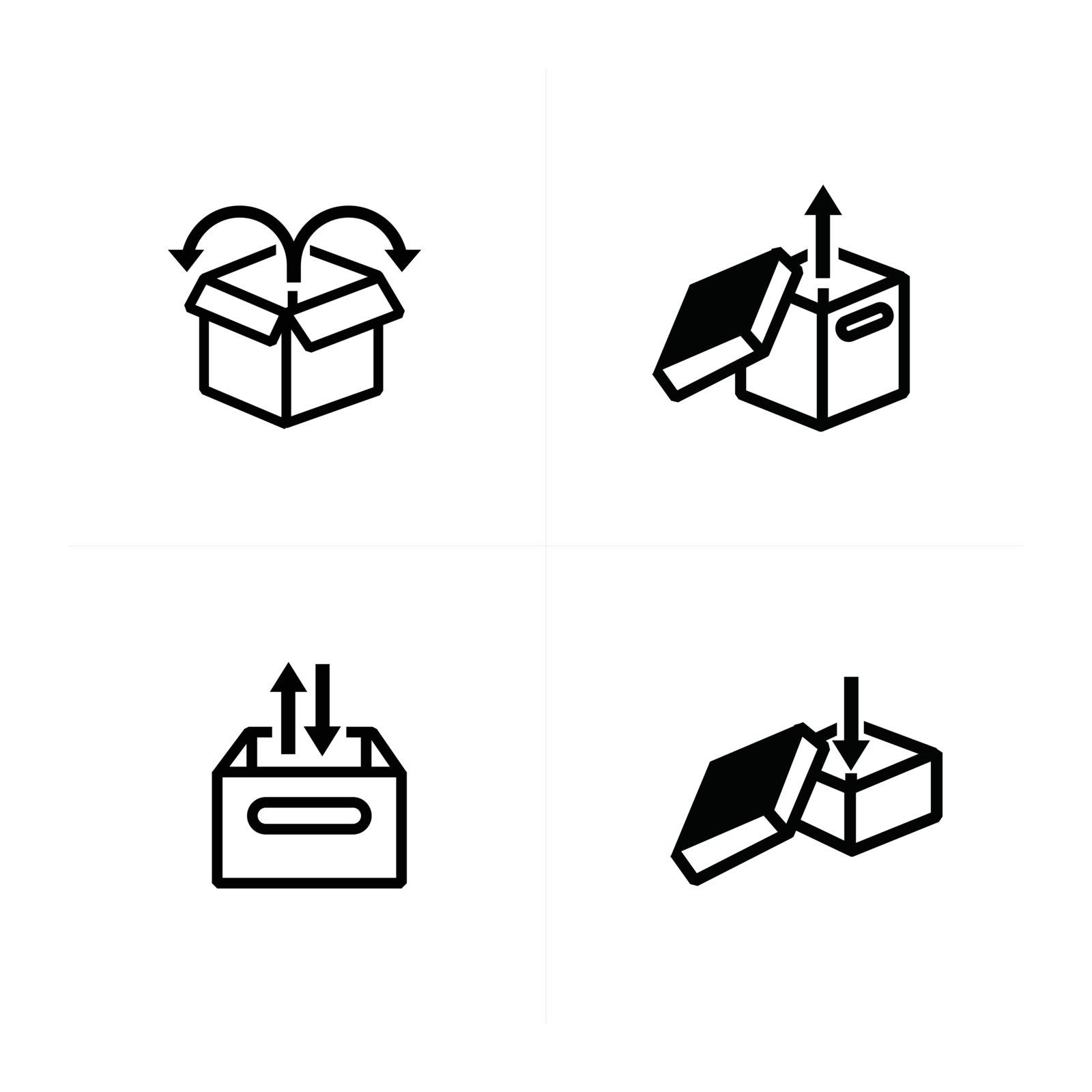 set of box and arrow icons by iconmama