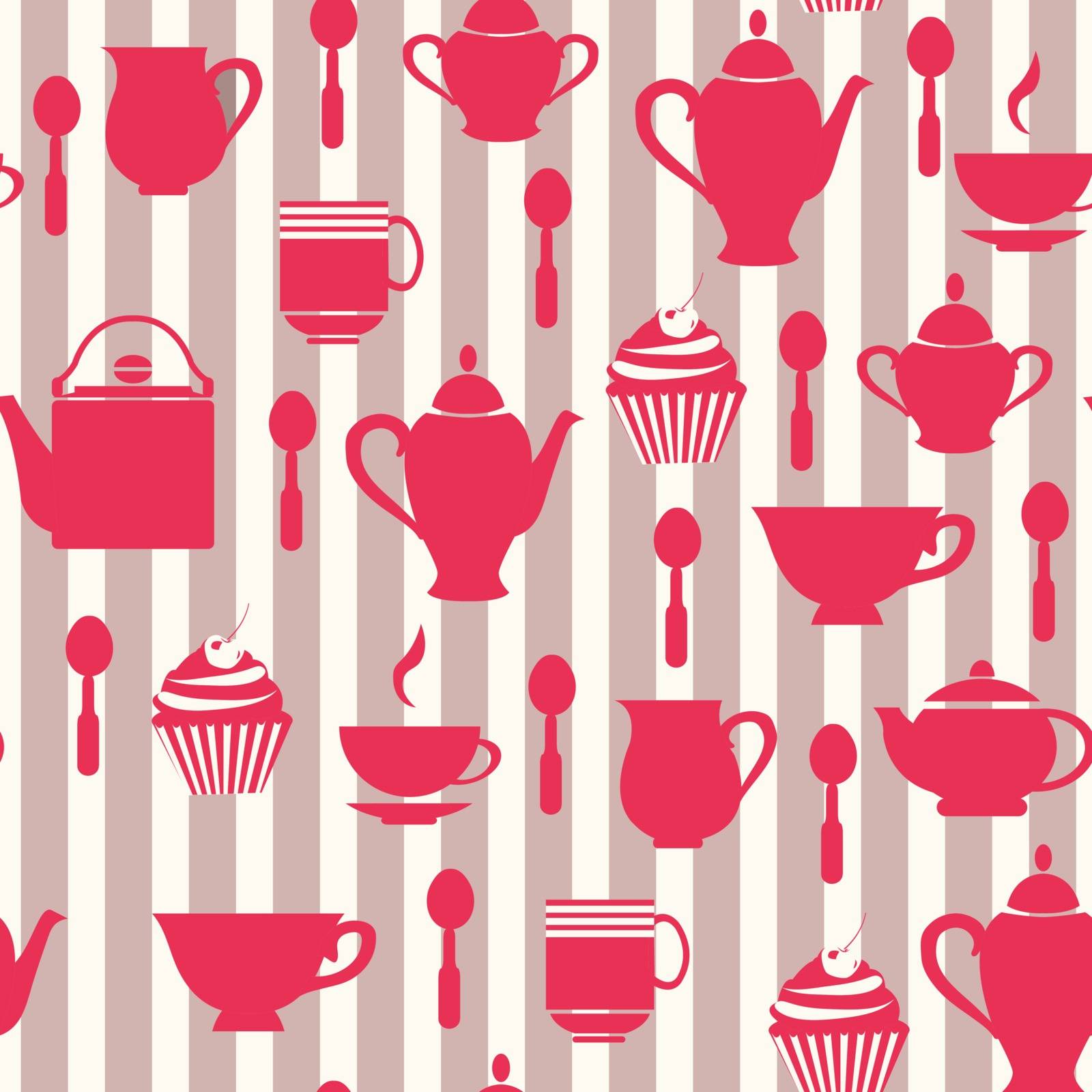 Vector Teatime Background seamless pattern illustration
