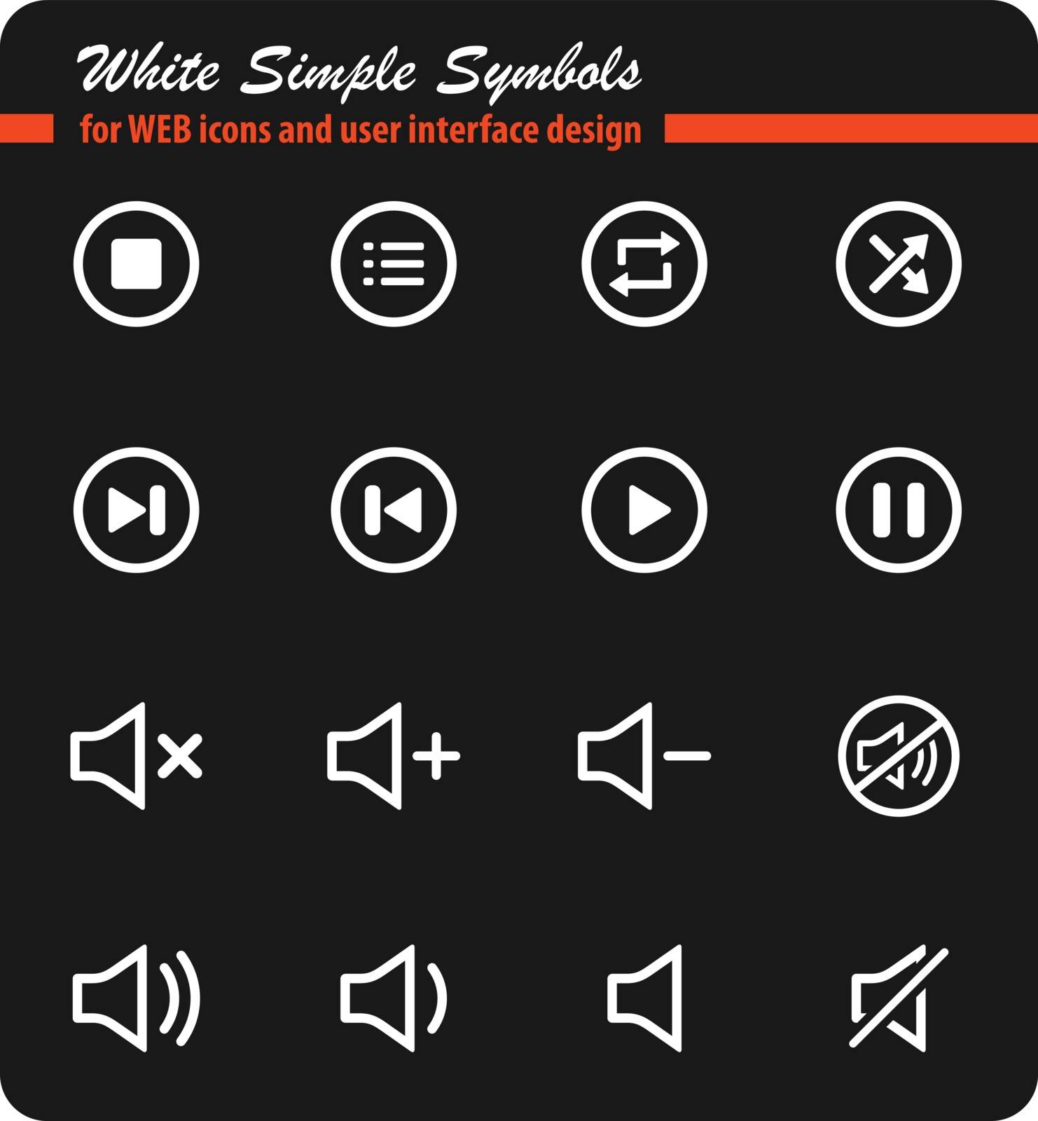 Media player simply symbol for web icons and user interface
