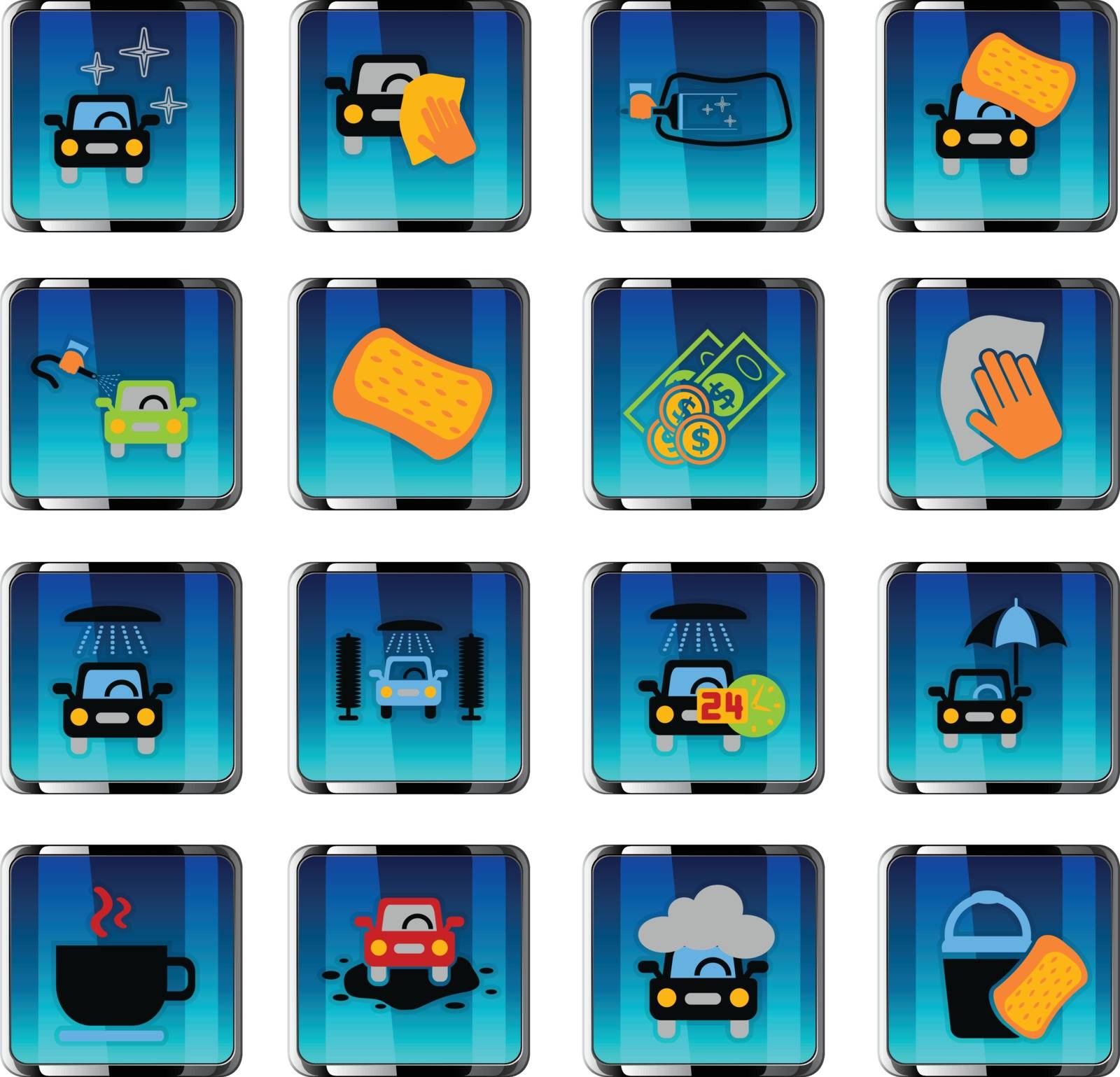 car wash service web icons for user interface design