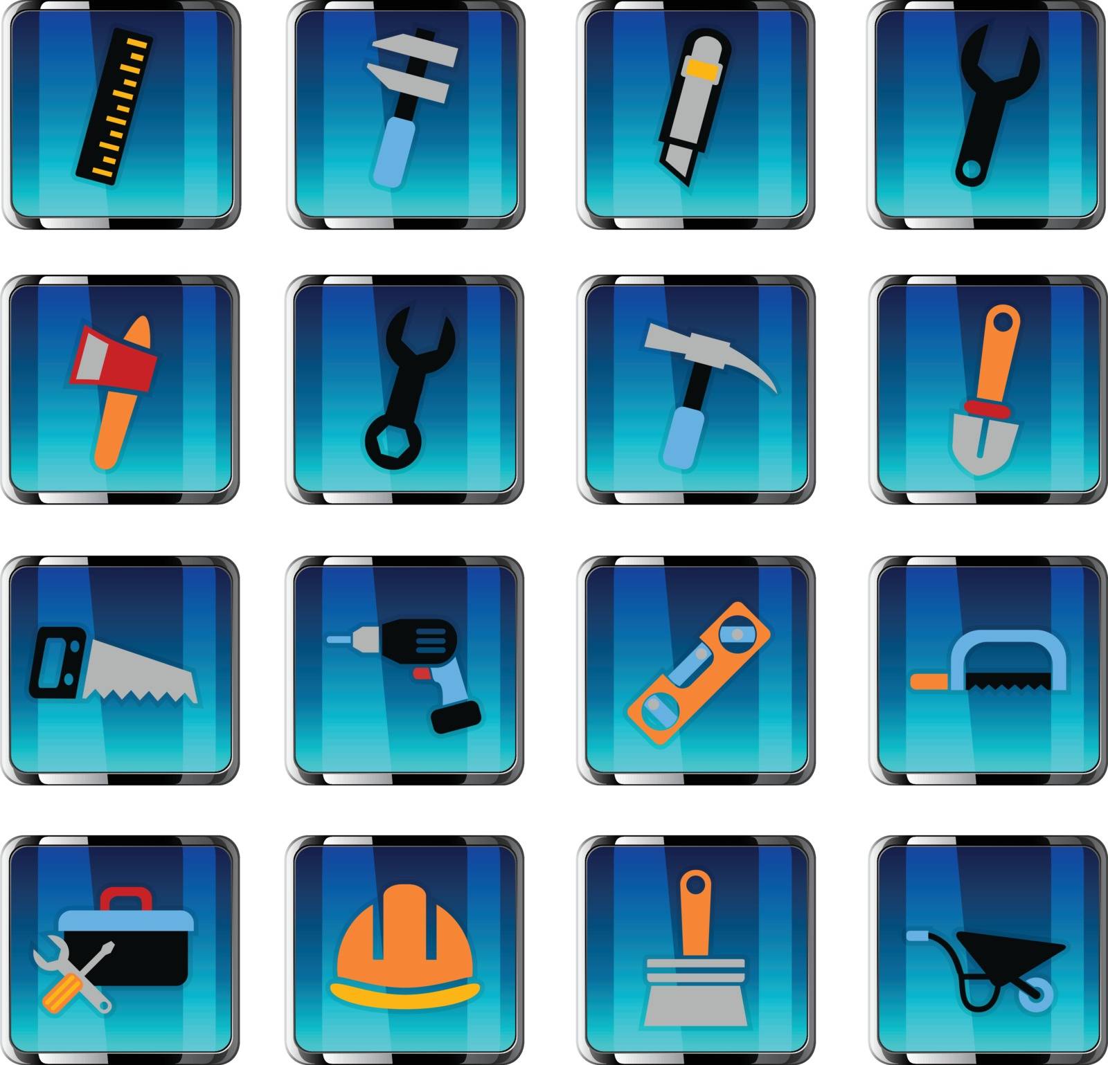 work tools web icons for user interface design