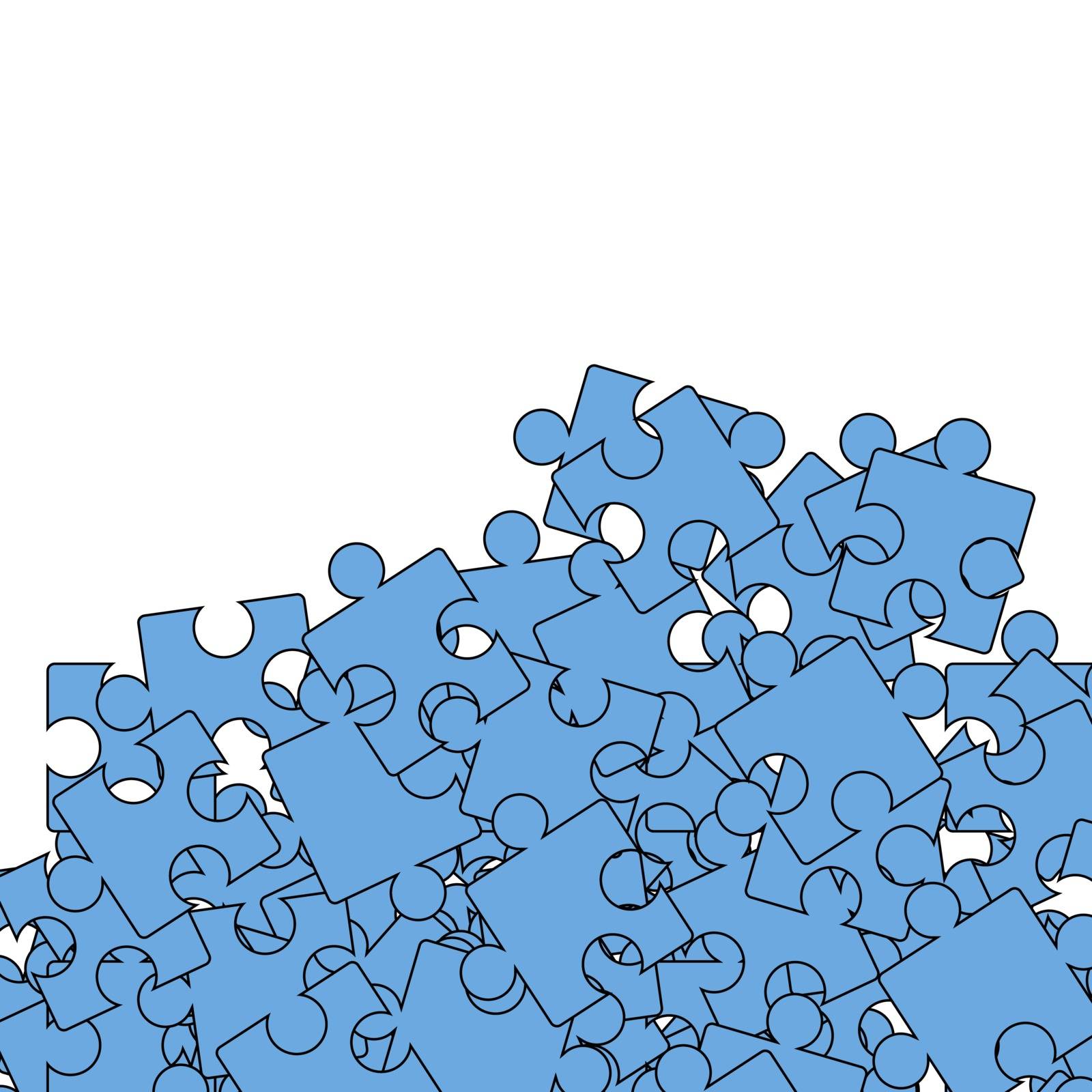 Set of Blue Pazzle. Jigsaw Pattern by valeo5