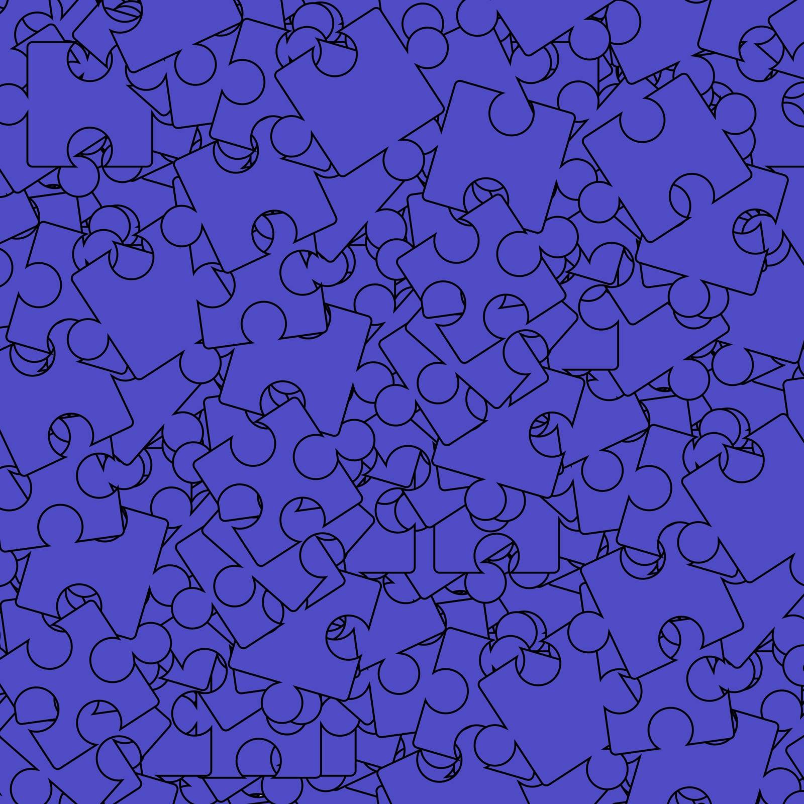 Blue Puzzle Background. Jigsaw Pattern. Top View