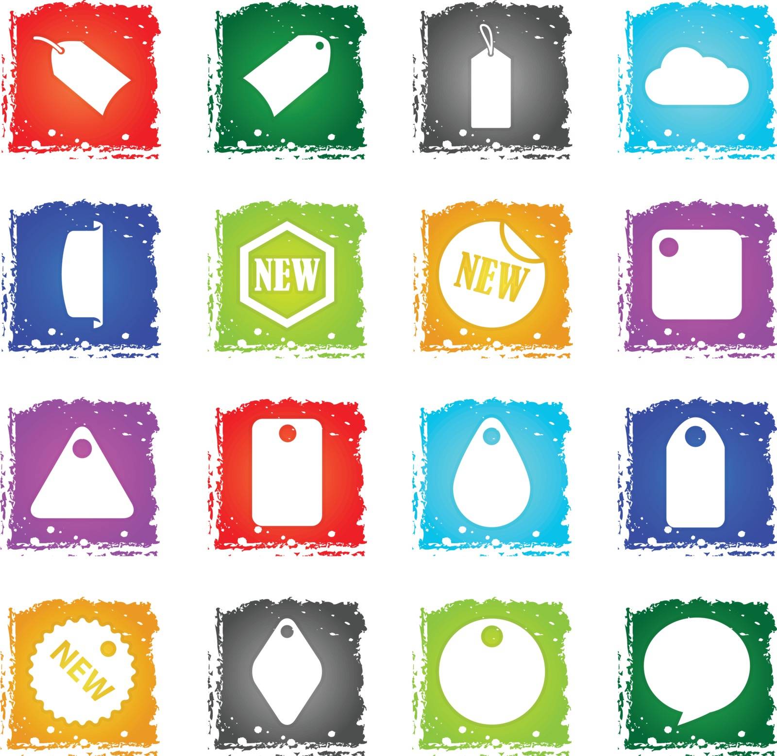 sticker and label icon set by ayax
