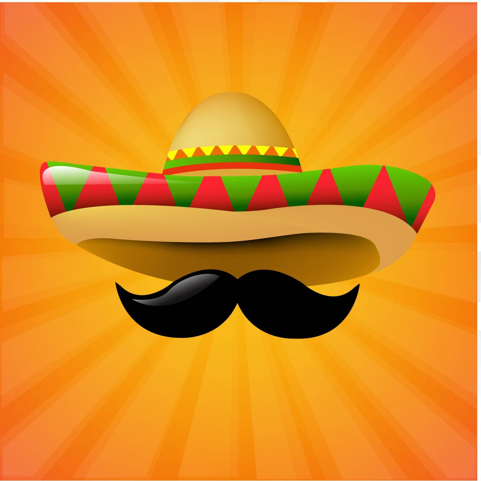 Mexico Sombrero With Gradient Mesh, Vector Illustration