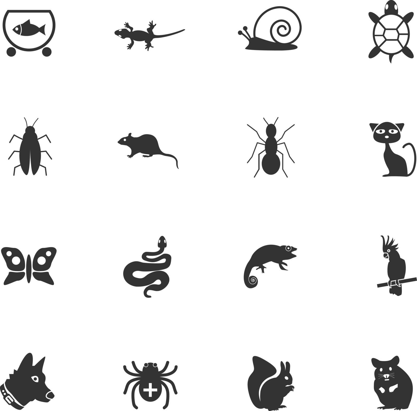 pets web icons for user interface design
