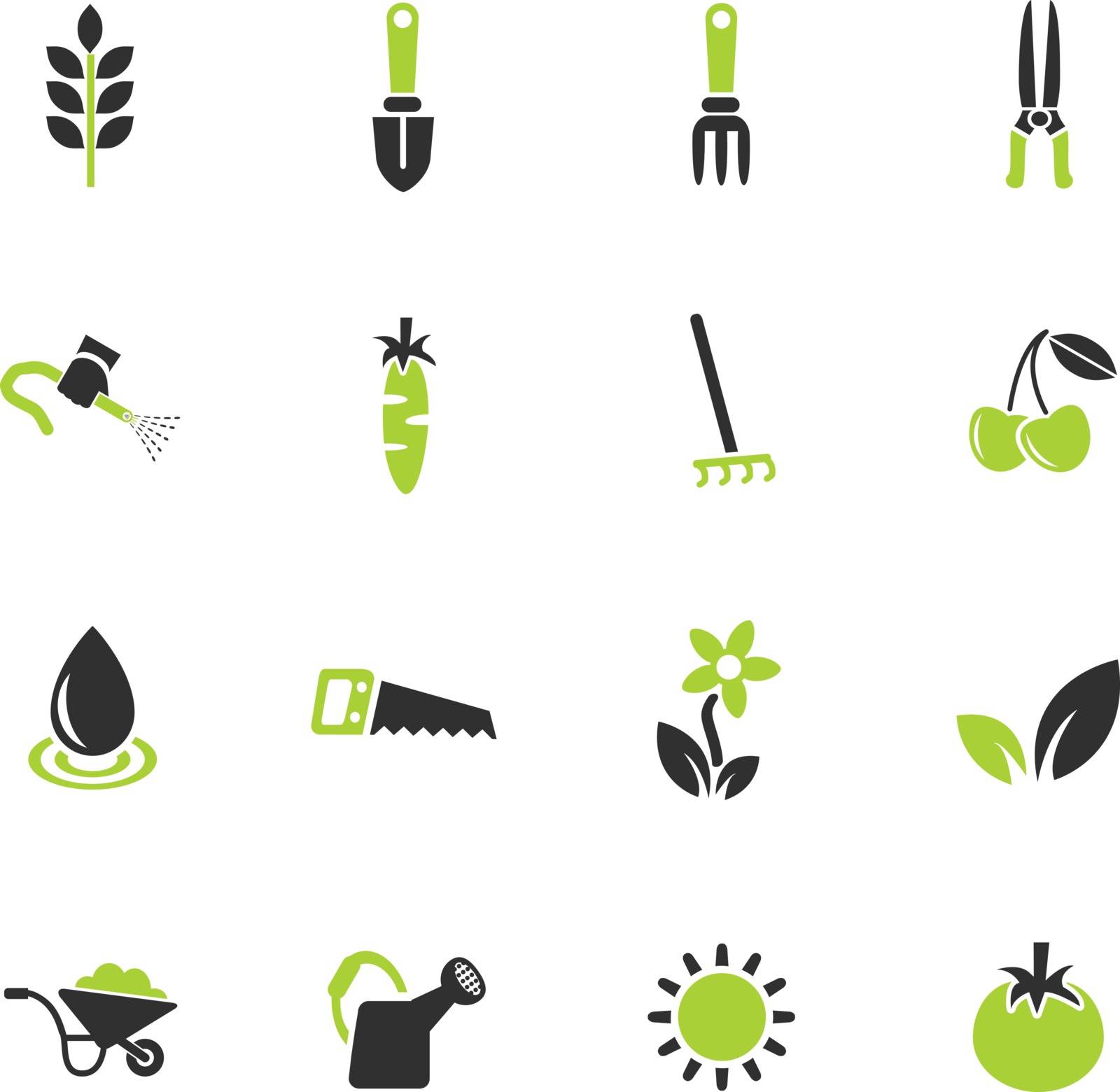 gardening web icons for user interface design