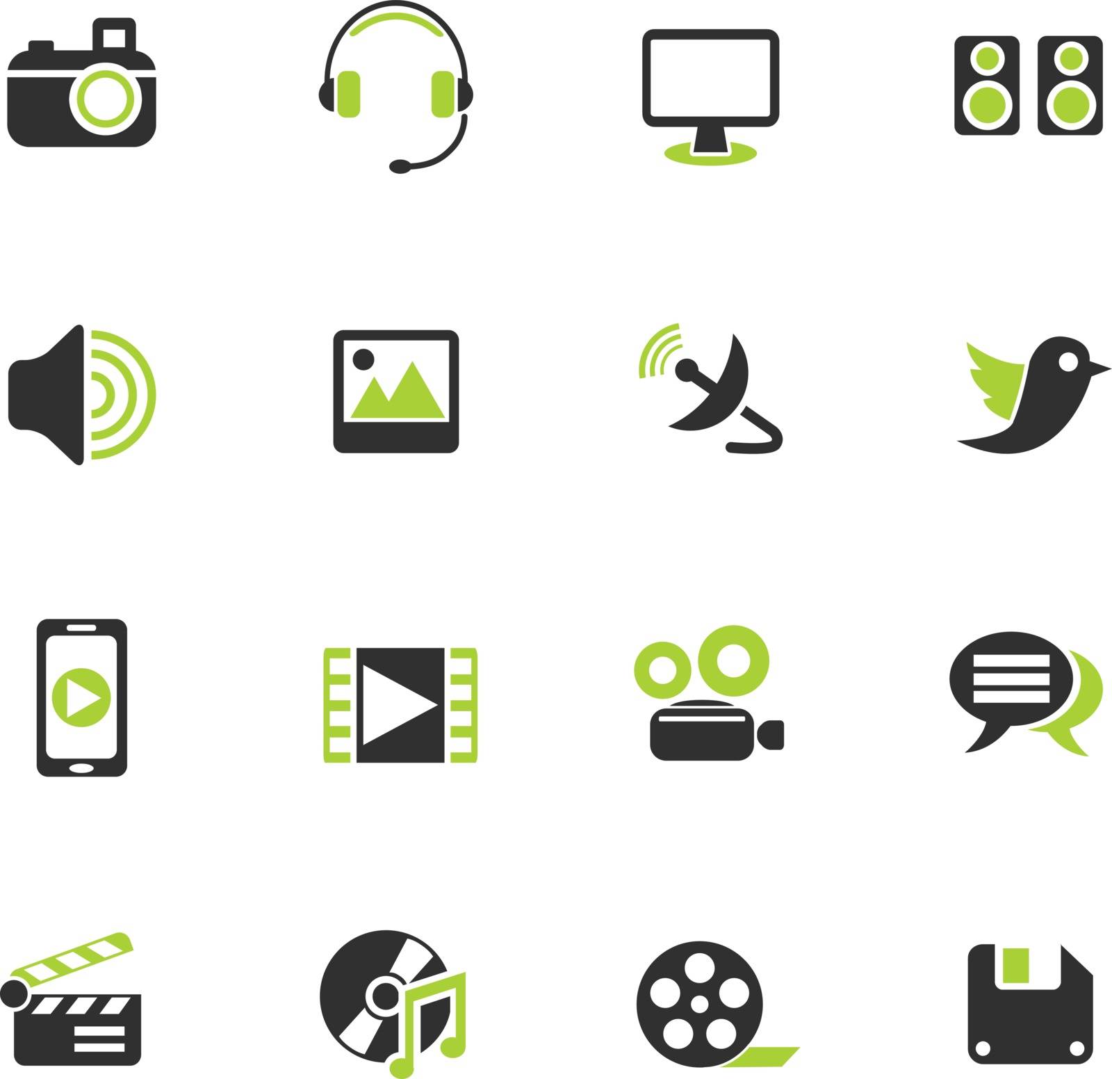 media icons web icons for user interface design
