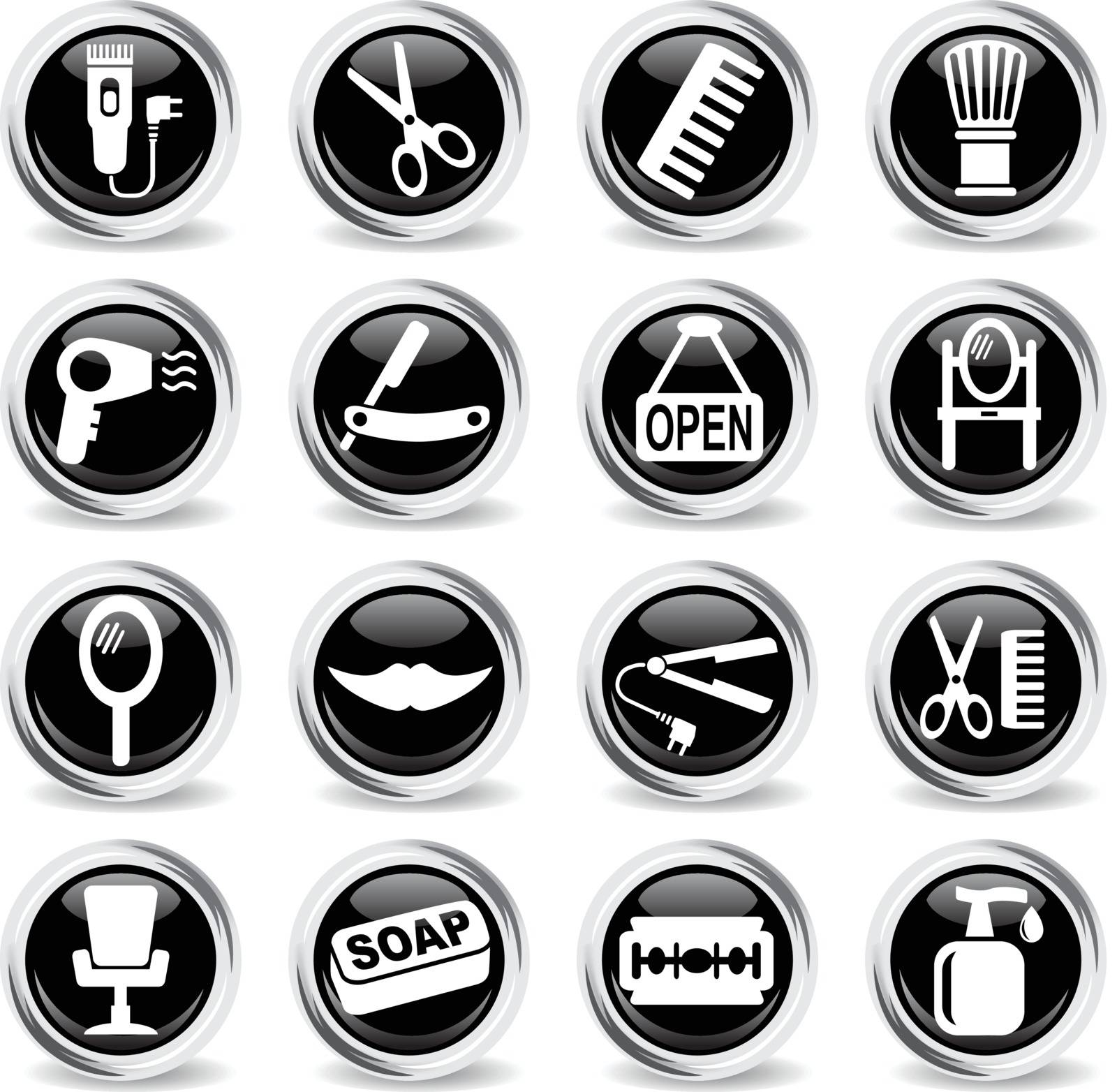 barbershop web icons for user interface design