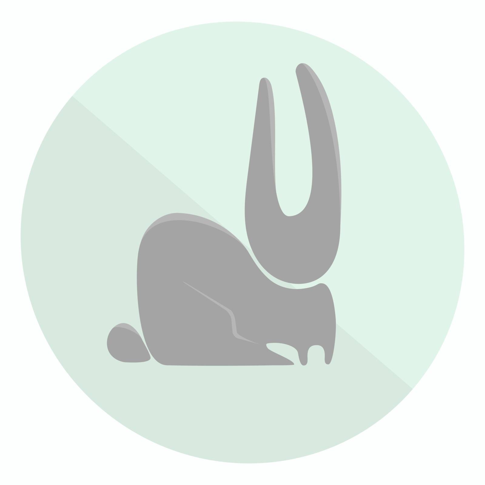 Excellent two-colored flat rabbit icon for your design