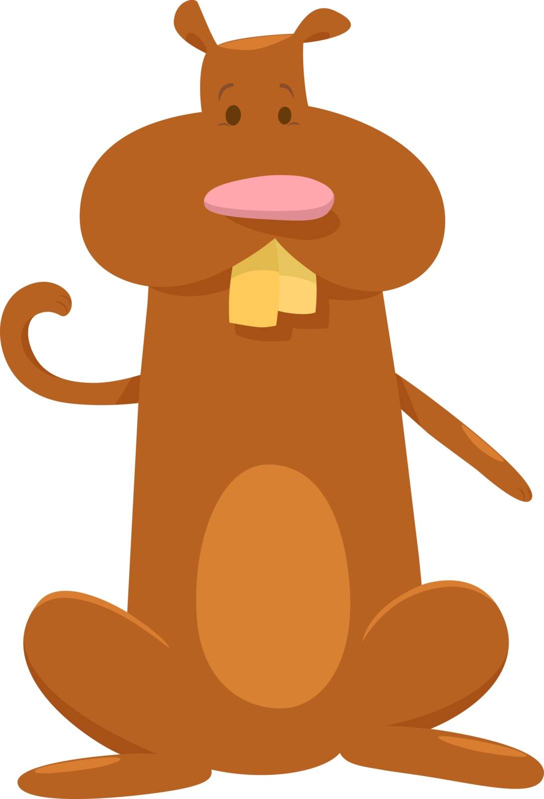 Cartoon Illustration of Funny Hamster Animal Character