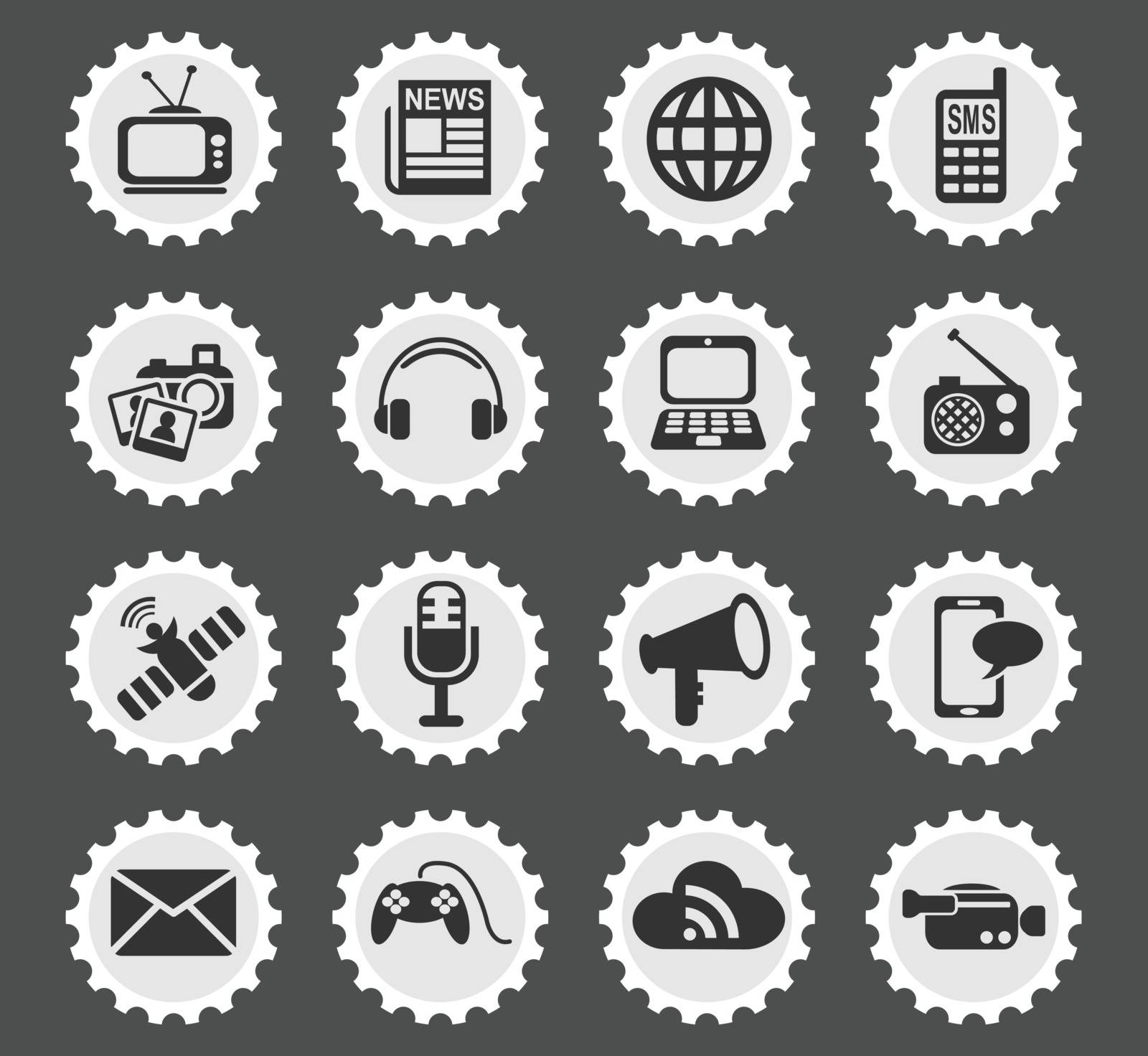 media icons web icons for user interface design