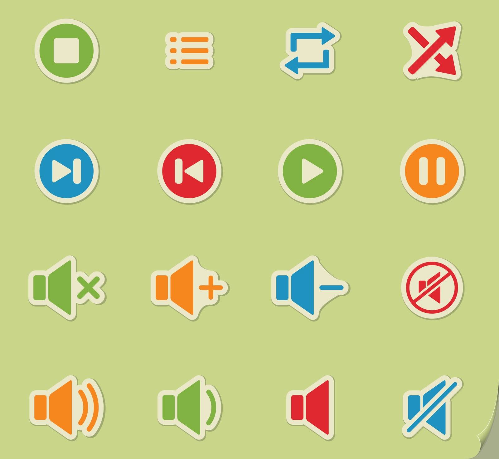 Media player simply symbol for web icons and user interface