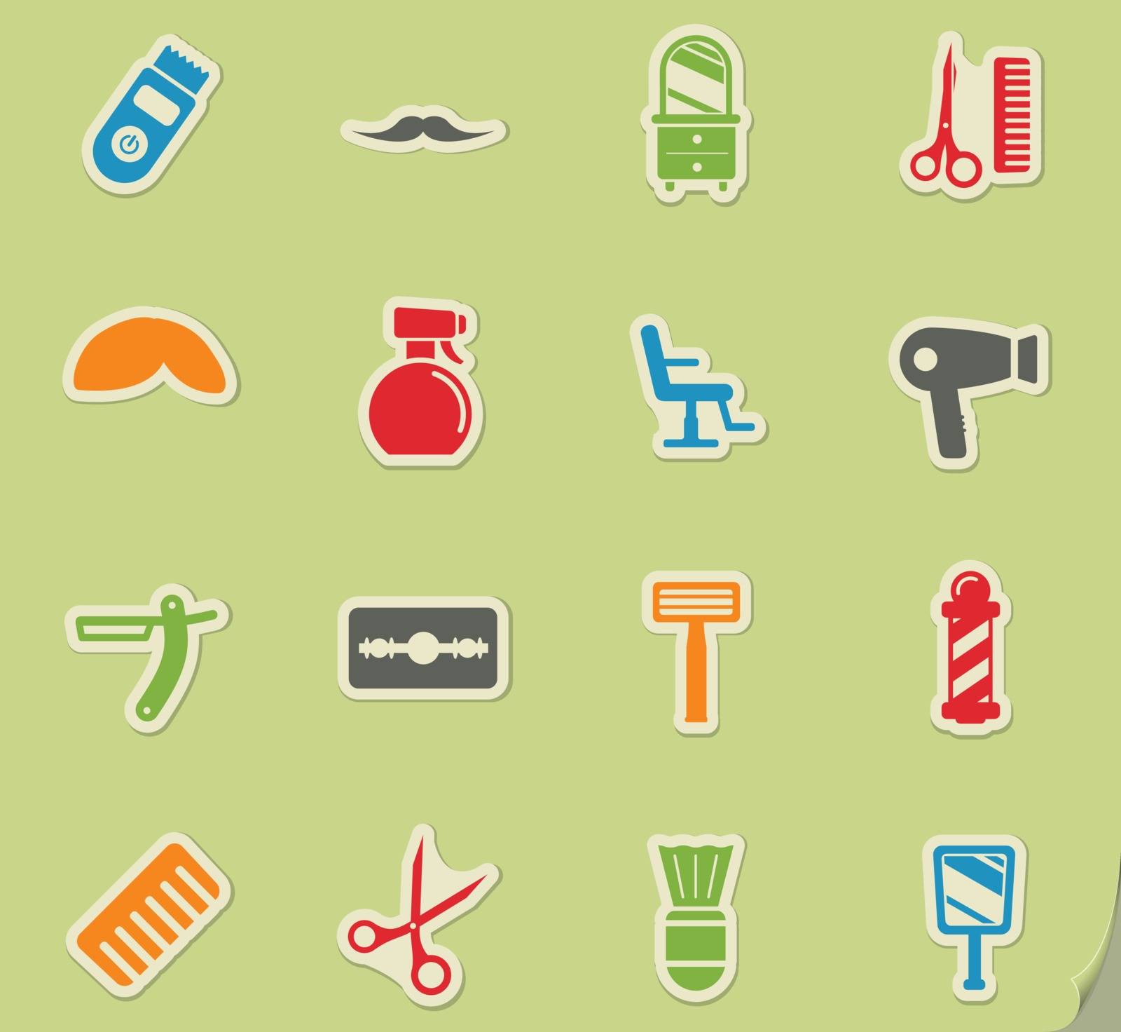 Barbershop simply icons by ayax