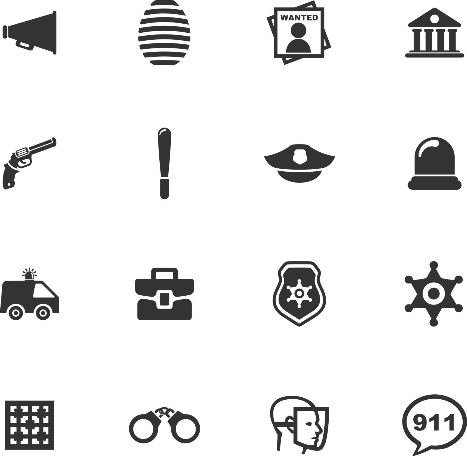 Police icons set by ayax