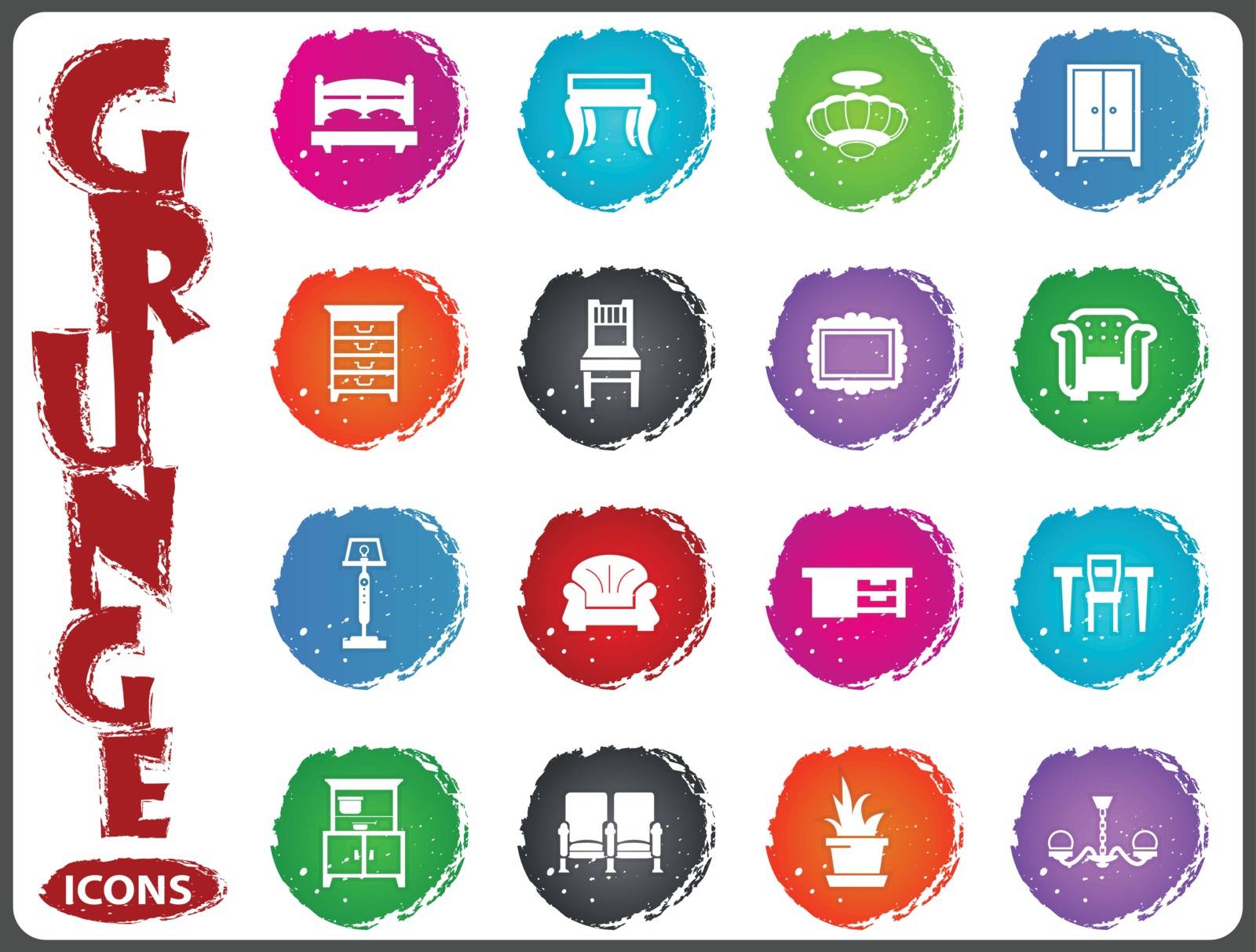 Furniture icon set for web sites and user interface