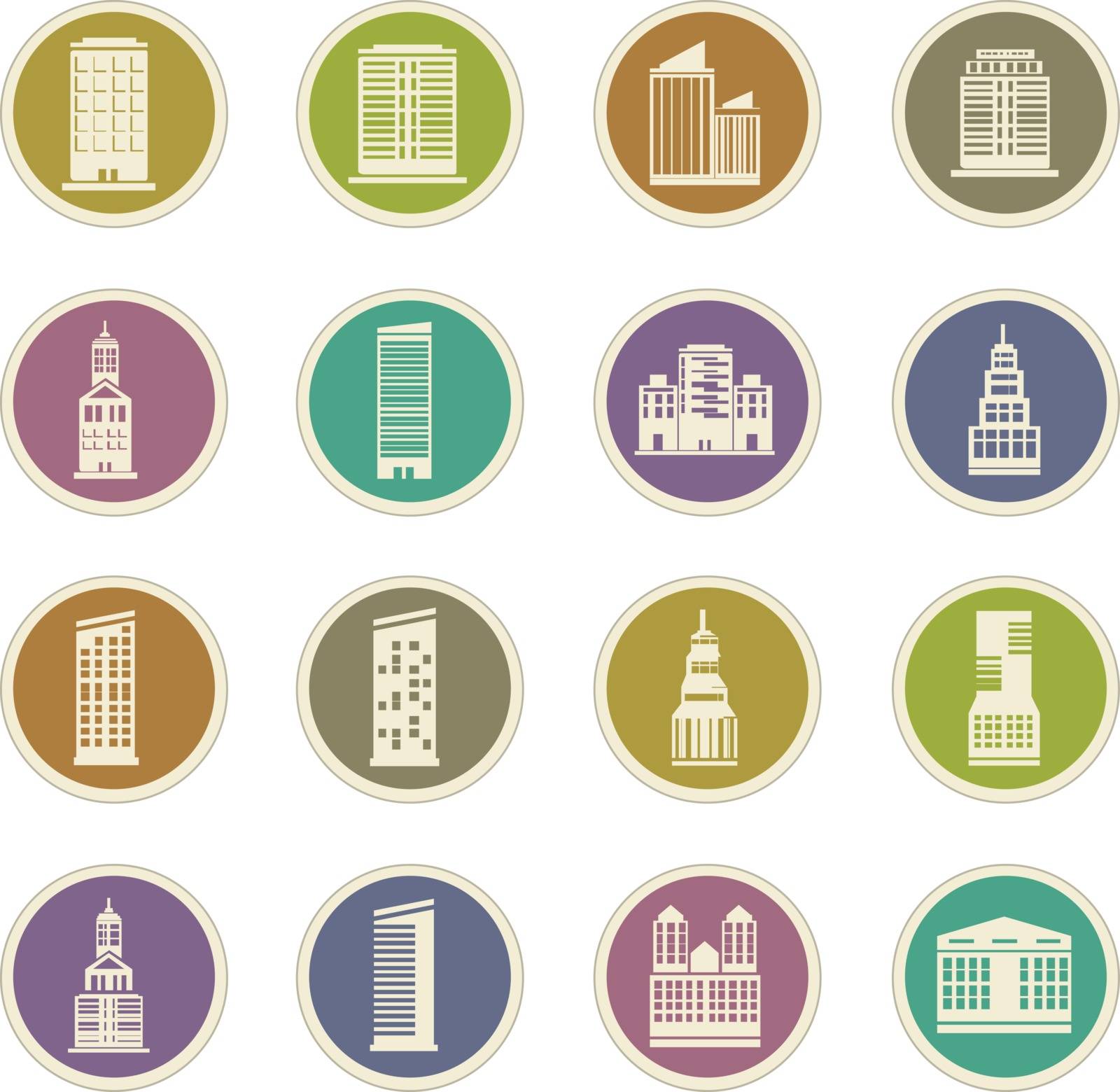 Buildings  icon set for web sites and user interface