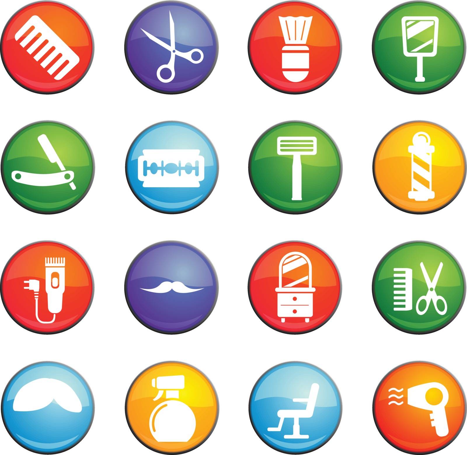 barbershop vector icons for user interface design