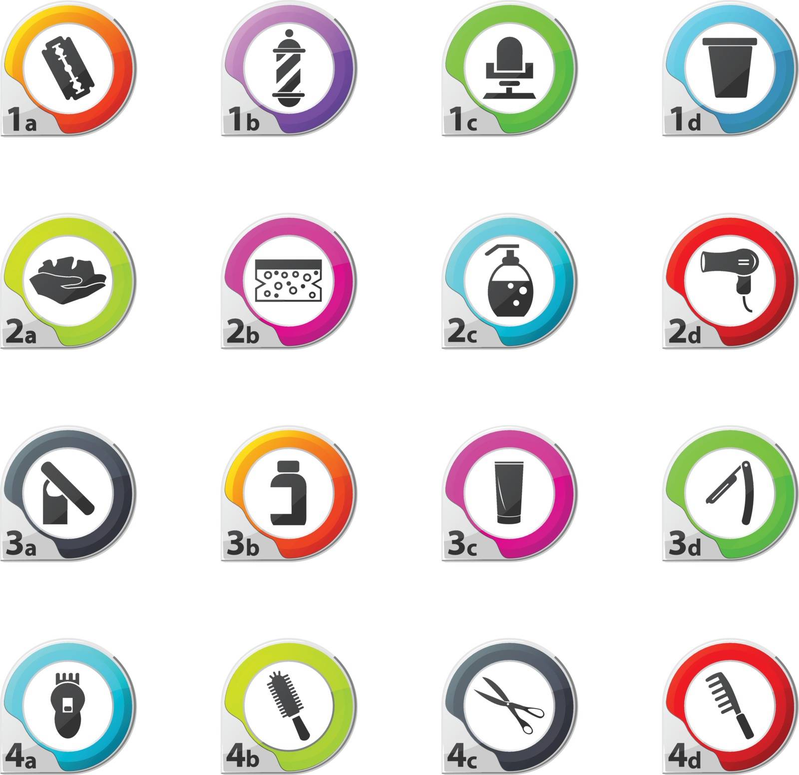 Set of hairdressing web icons for user interface design