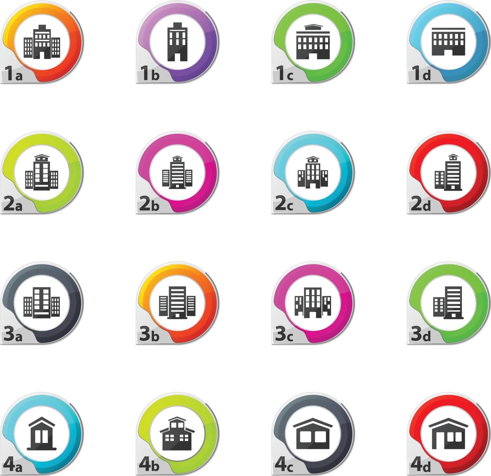 Buildings web icons for user interface design