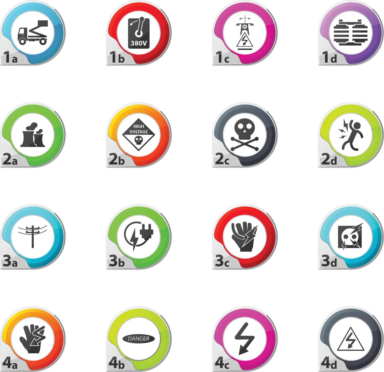 High voltage web icons for user interface design