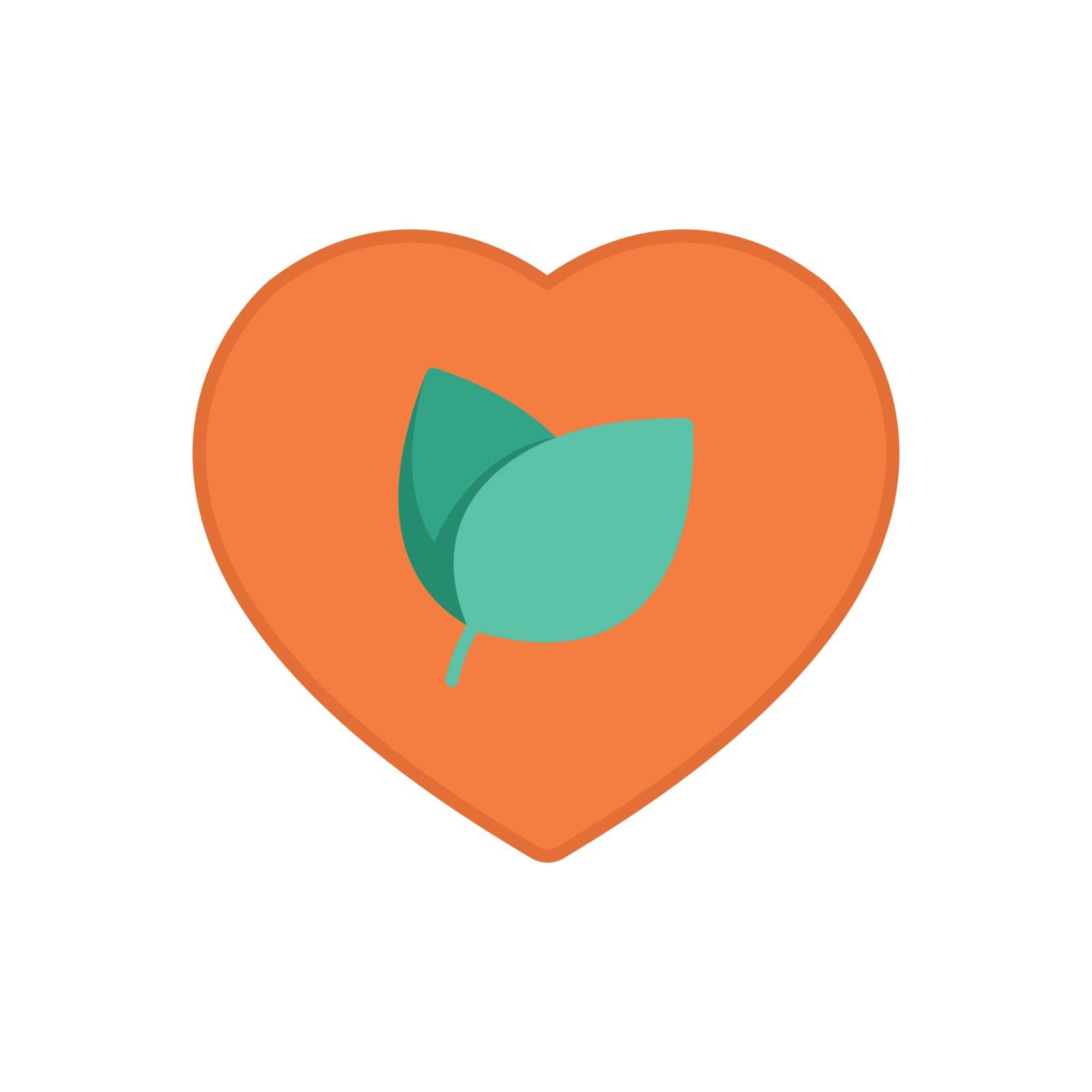 Flat Icon Herbal Heart icon