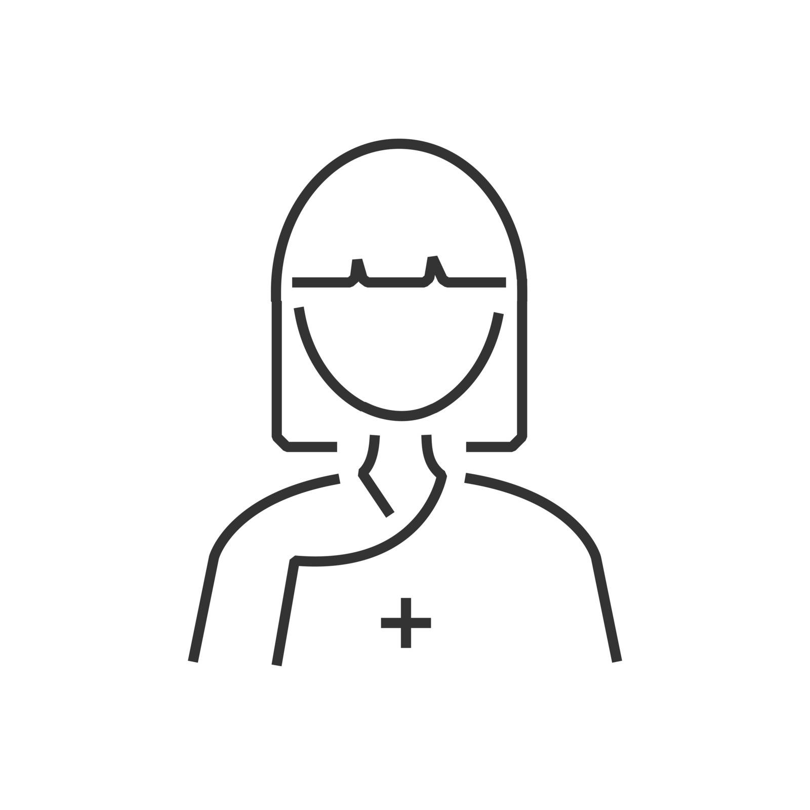 line icon Woman Patient Icon