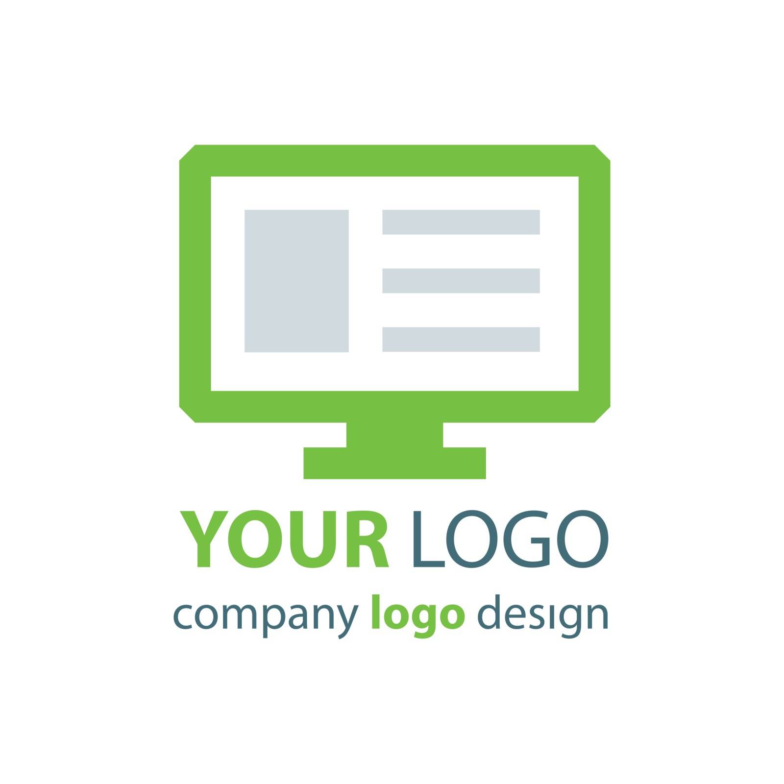 computer logo green logo
