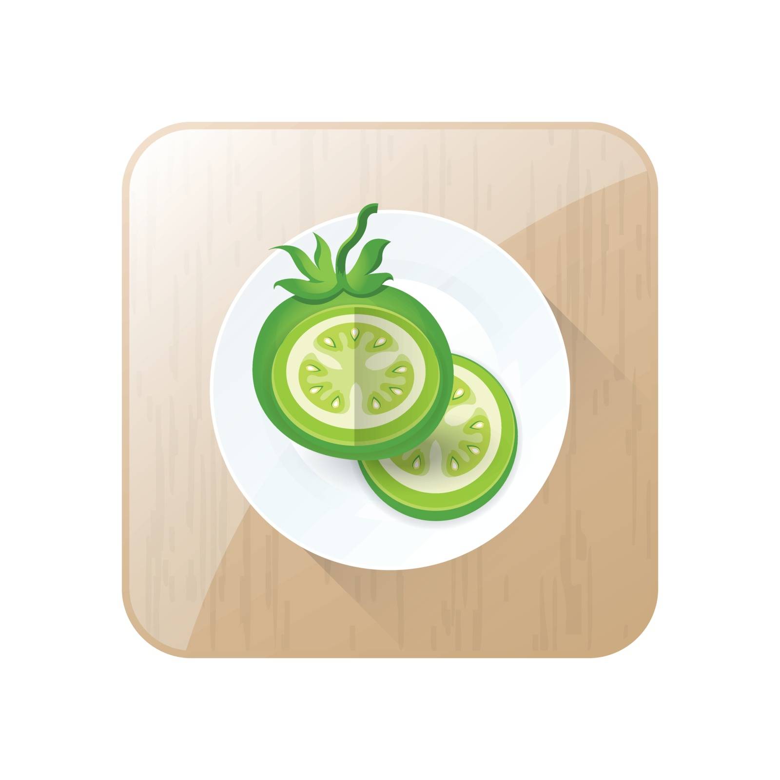 Green Tomato 3D Icon Vector and button by barboon