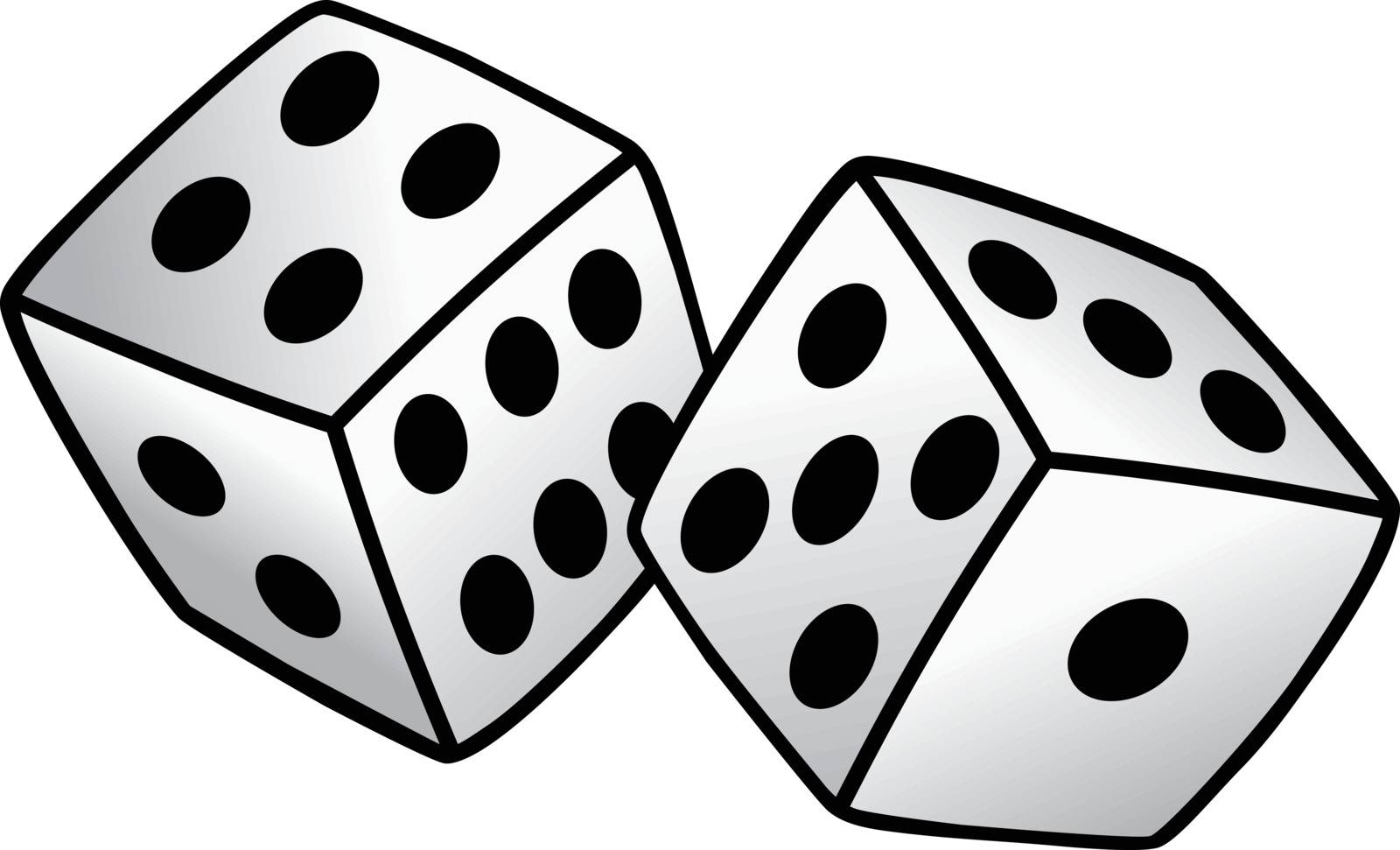 white dice risk taker gamble vector art illustration