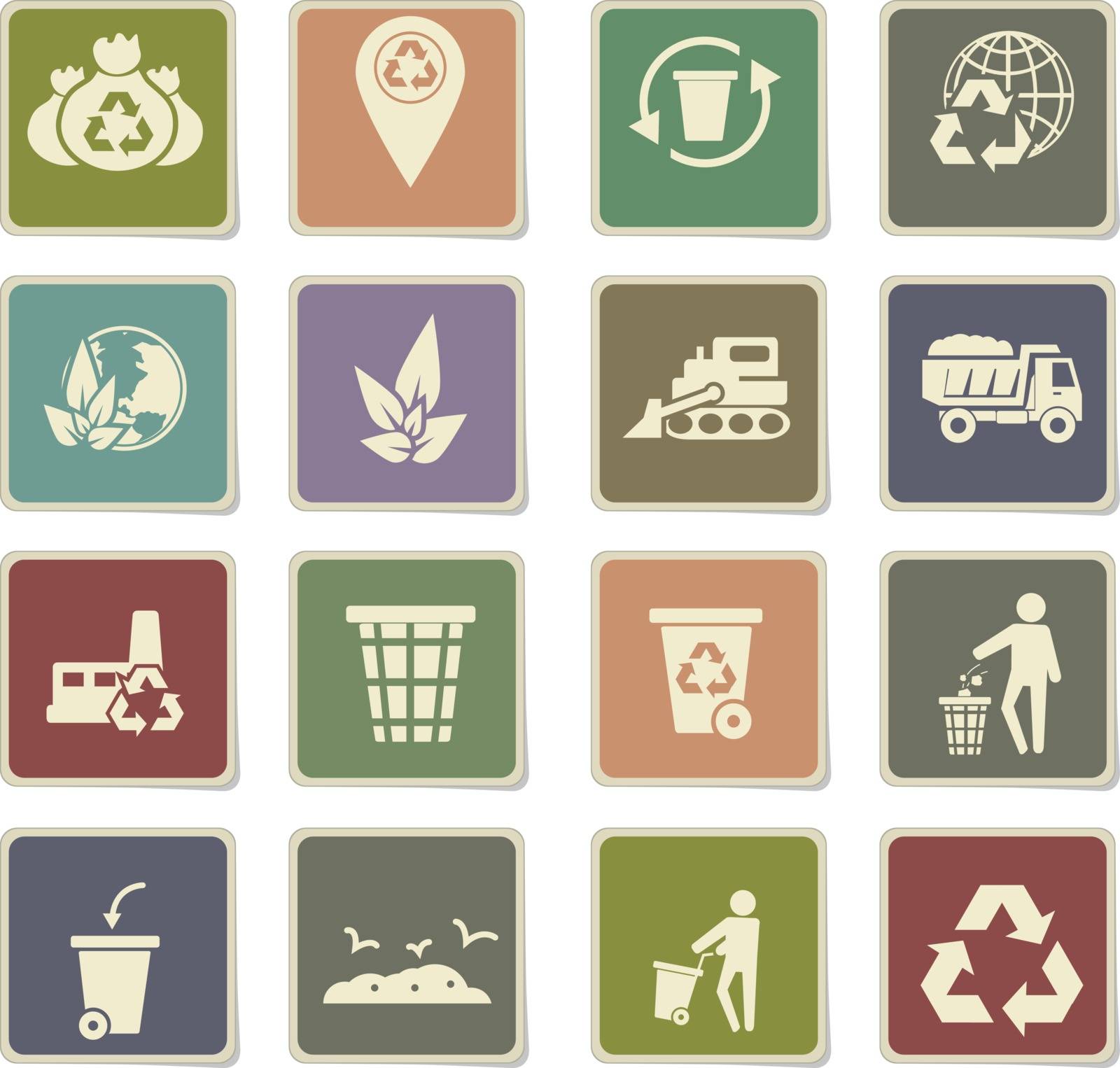 garbage vector icons for user interface design