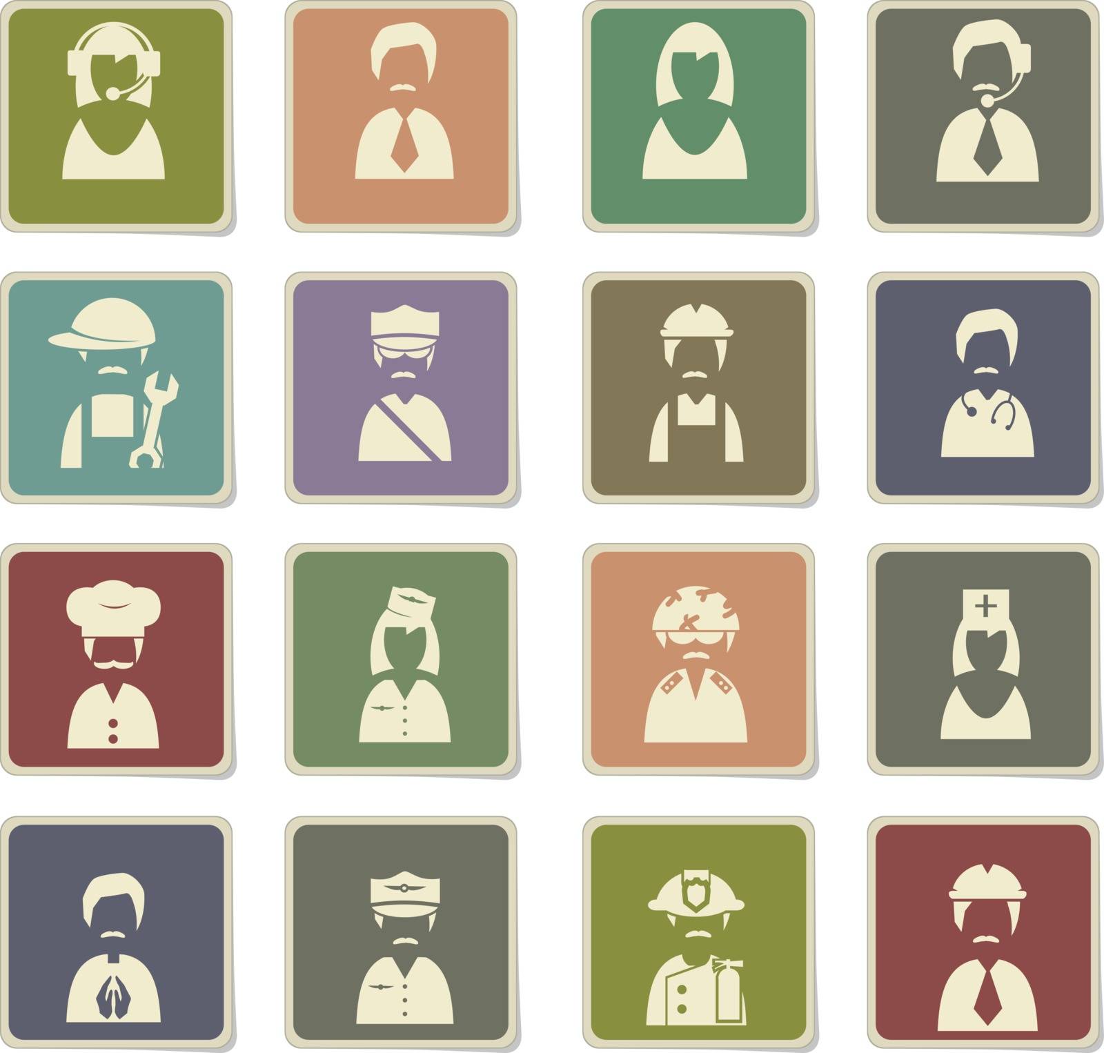 profession vector icons for user interface design
