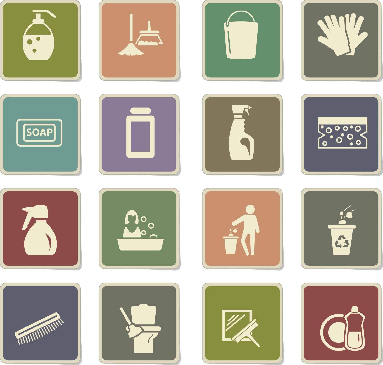 cleaning company vector icons for user interface design