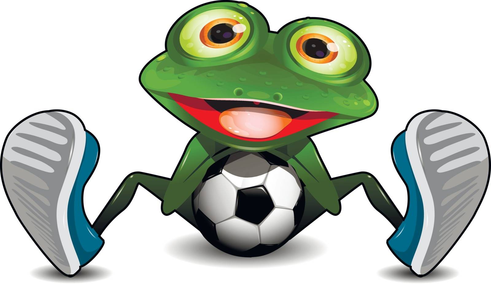 Frog Sitting with a Soccer Ball by brux