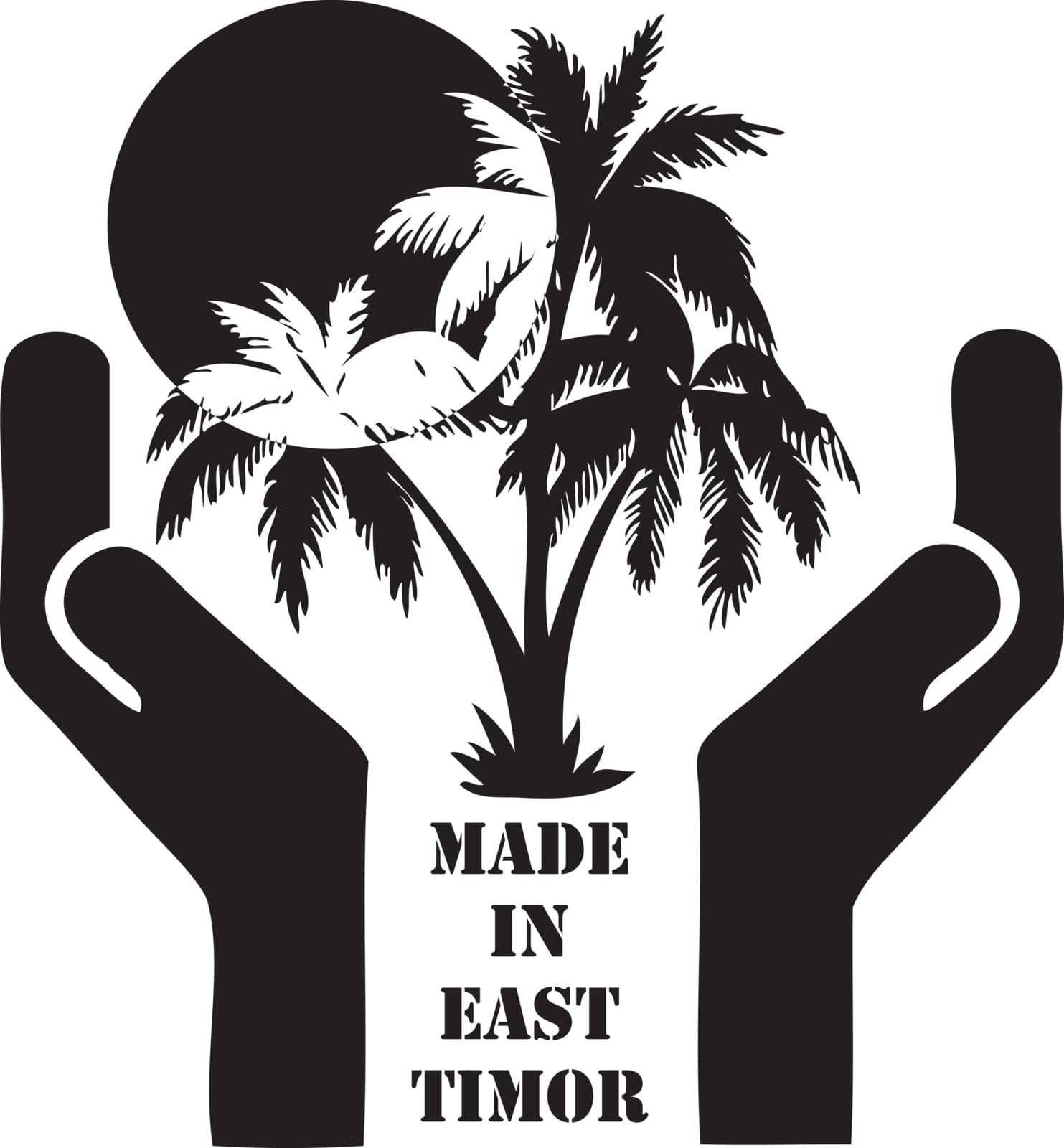 Symbol Made in East Timor - Tourist business. Vector illustration