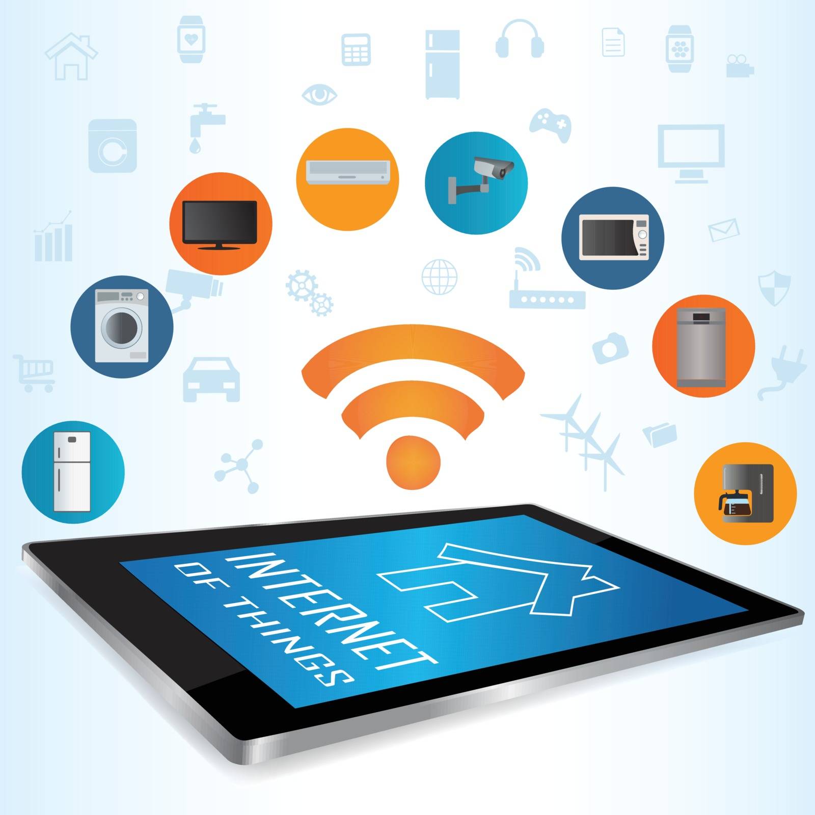 Internet of Things concept (IoT) and Tablet PC apps by monicaodo