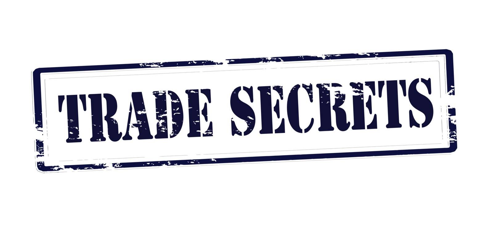 Stamp with text trade secrets inside, vector illustration