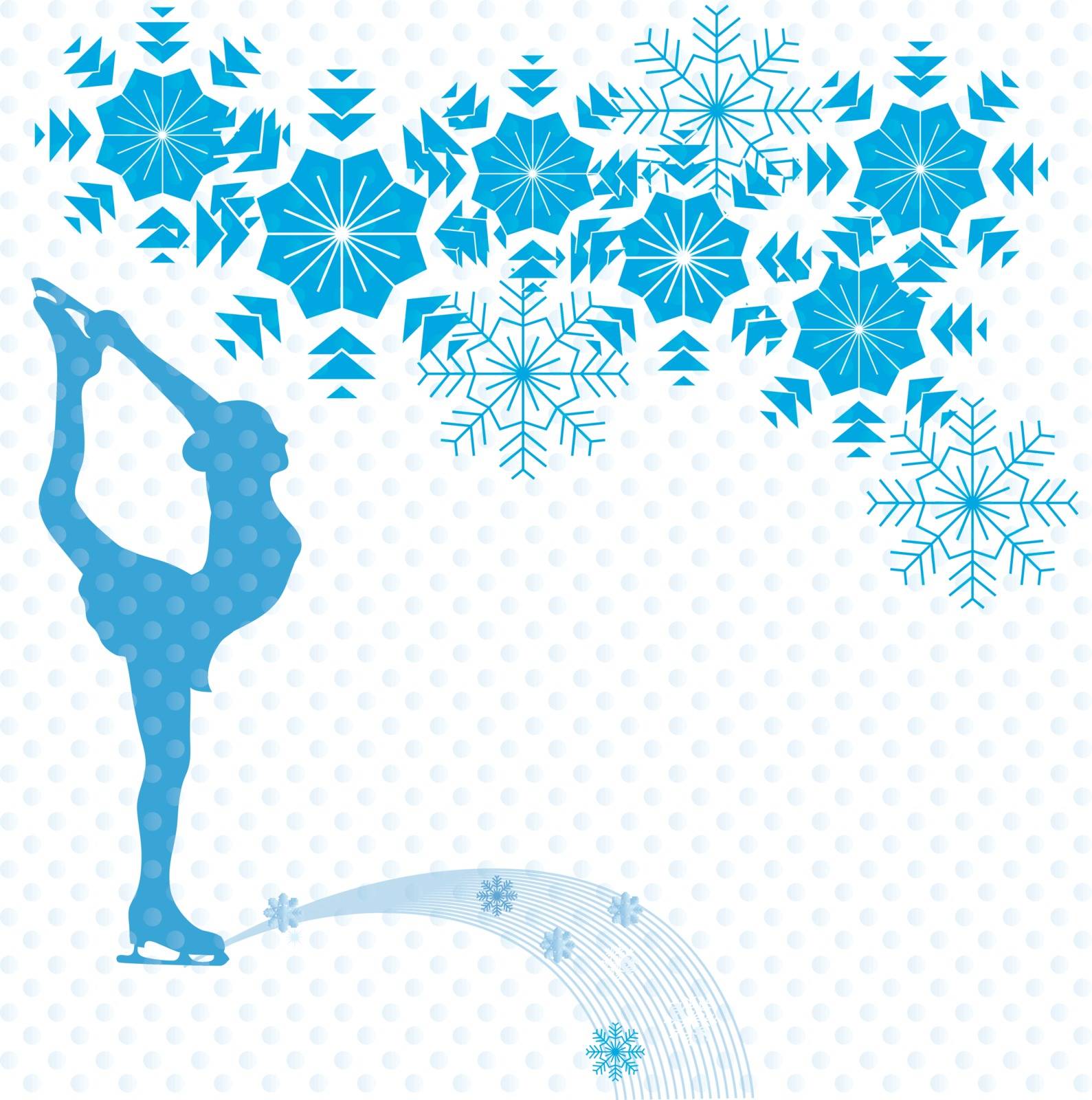 Figure skater and snowflakes by nutela_pancake