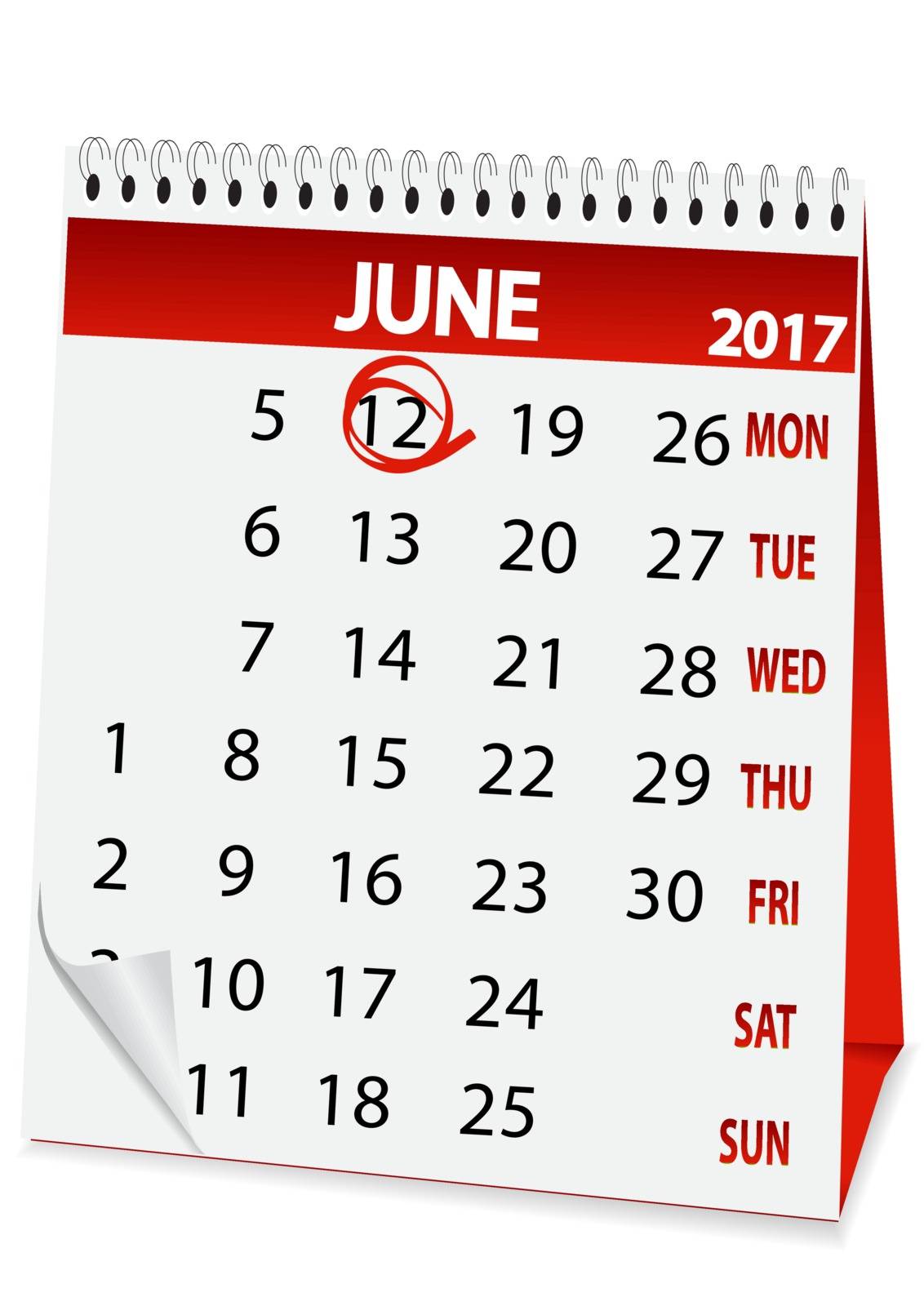 icon in the form of a calendar for June 12, Russia day