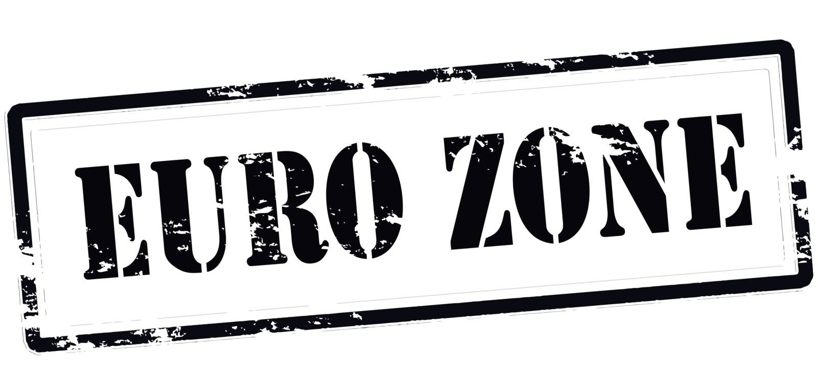 Stamp with text euro zone inside, vector illustration