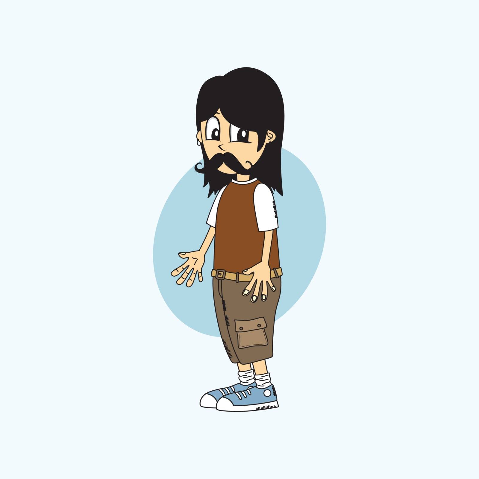male cartoon character mustache gentleman by vector1st