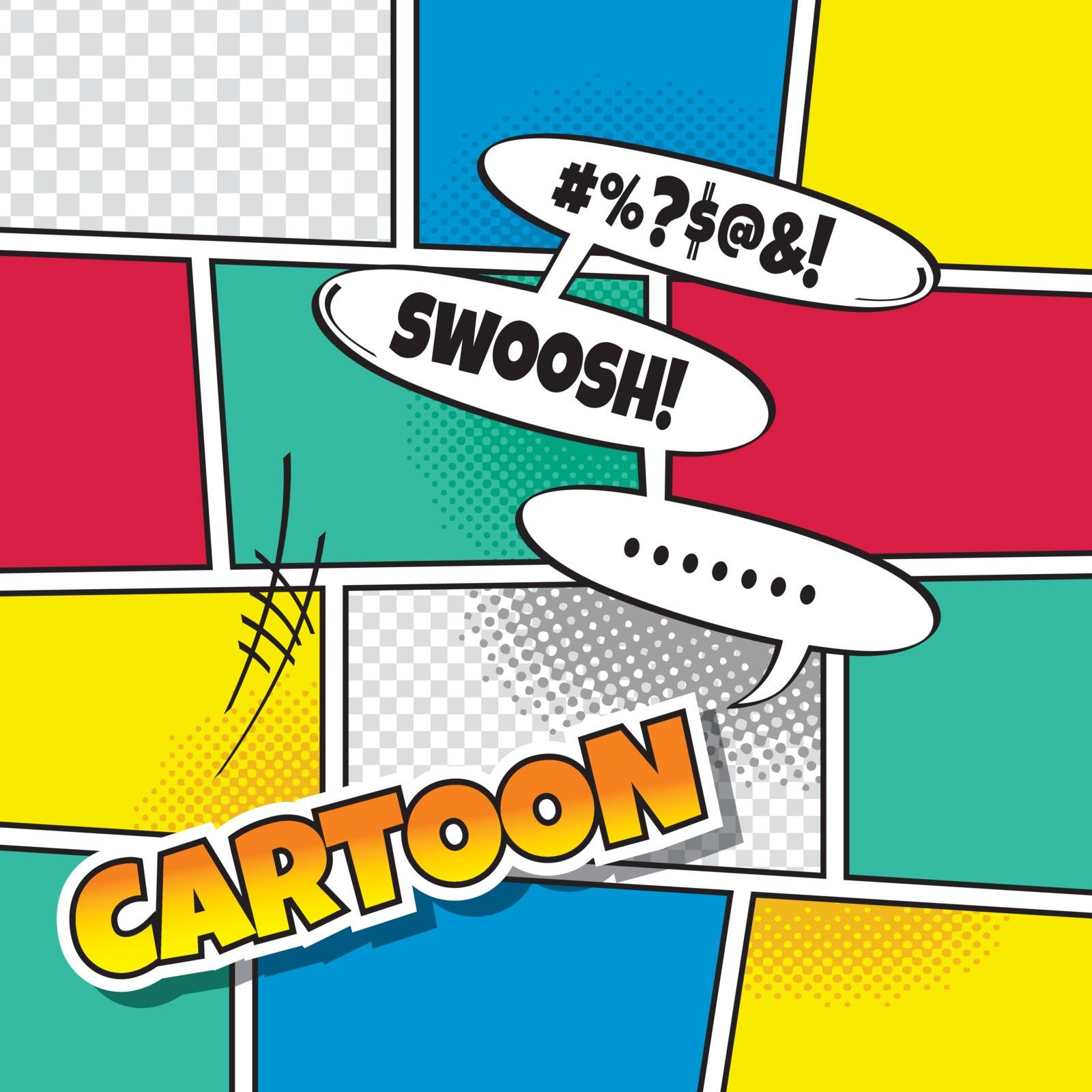 cartoon comic book template theme vector art illustration