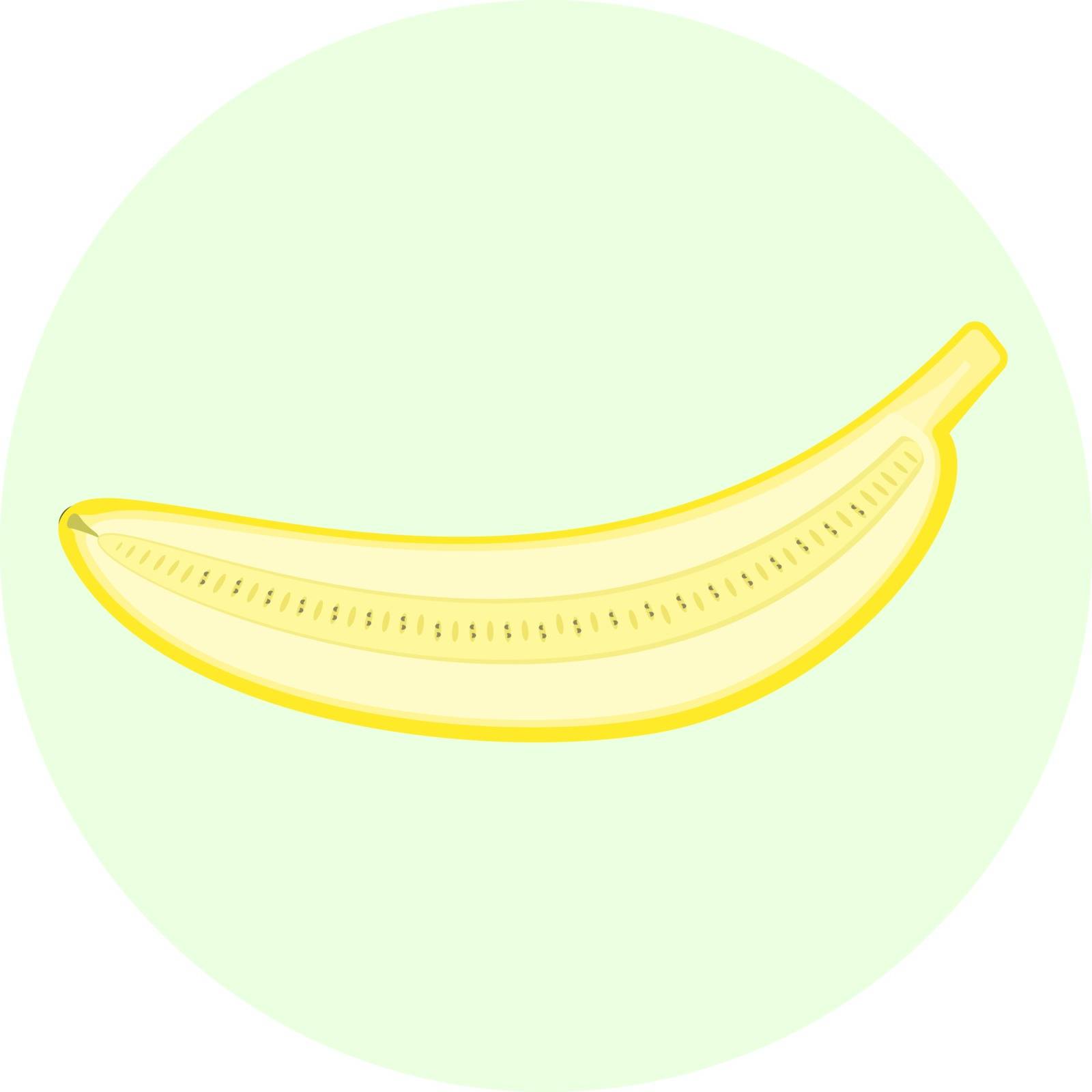 Half yellow banana icon, banana split in a half by tatahnka