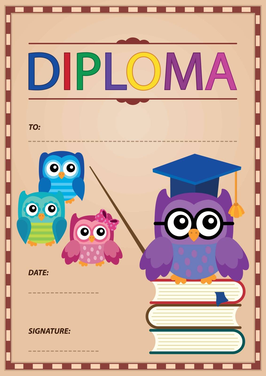 Diploma thematics image 4 - eps10 vector illustration.
